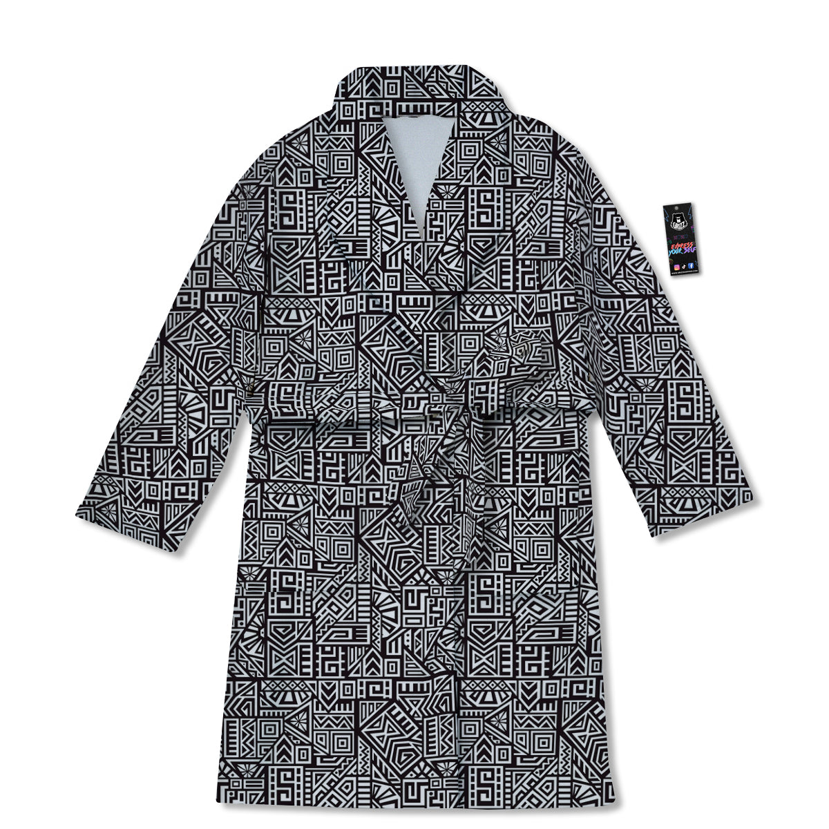 Tribal Ancient Aztec Print Pattern Bathrobe-grizzshop
