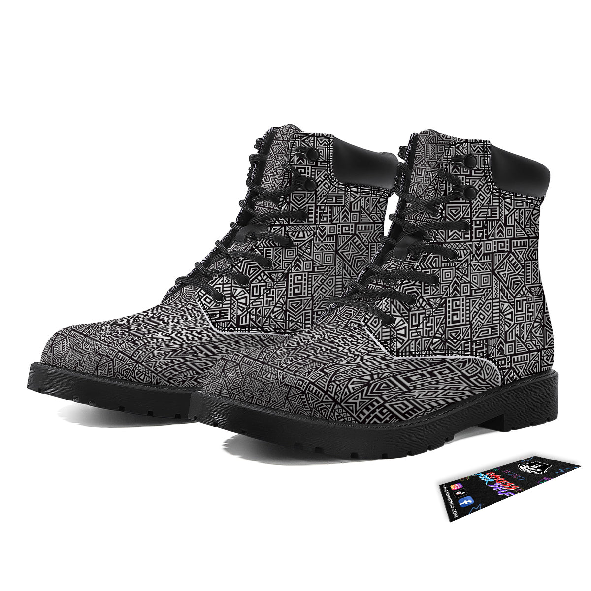 Tribal Ancient Aztec Print Pattern Boots-grizzshop