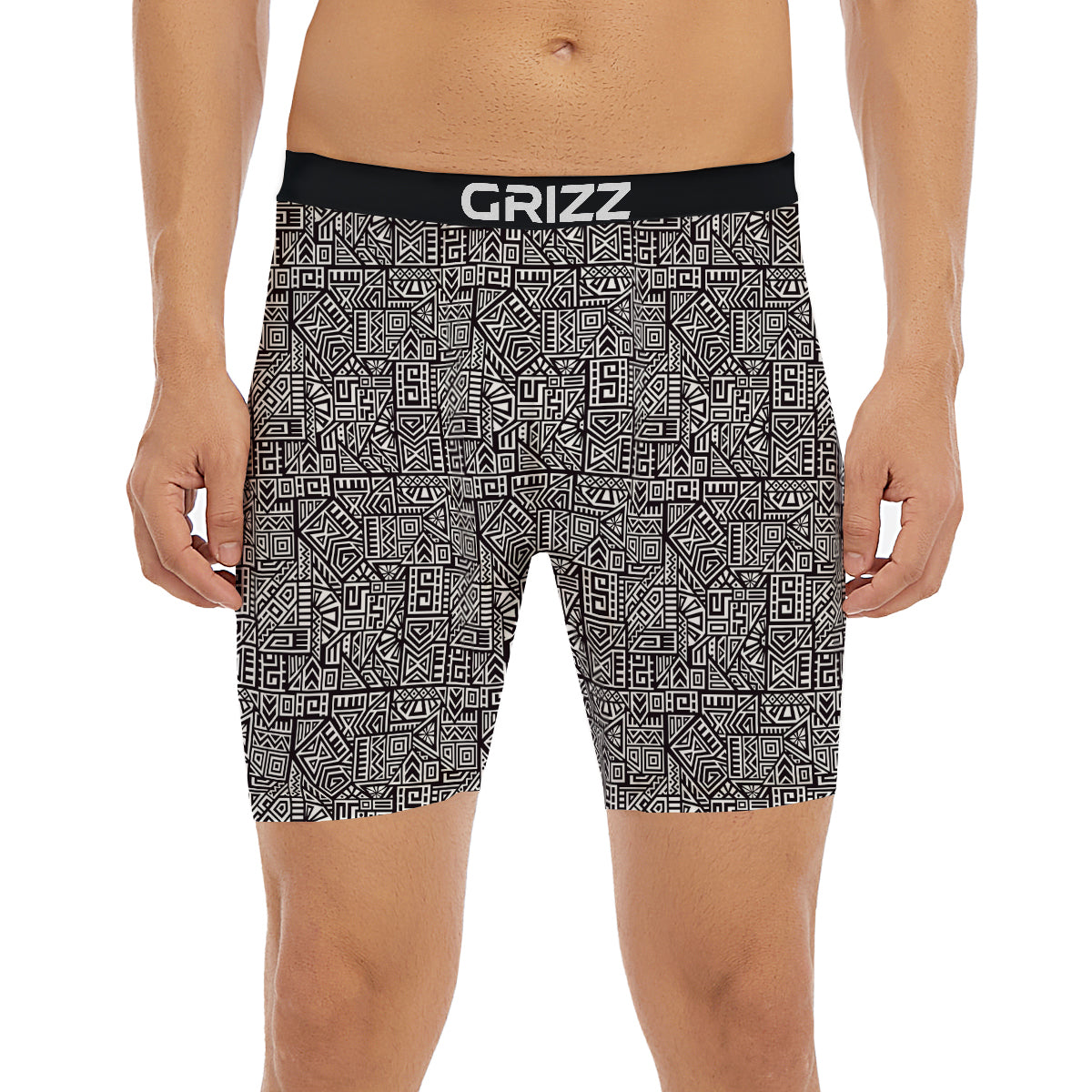 Tribal Ancient Aztec Print Pattern Boxer Briefs-grizzshop