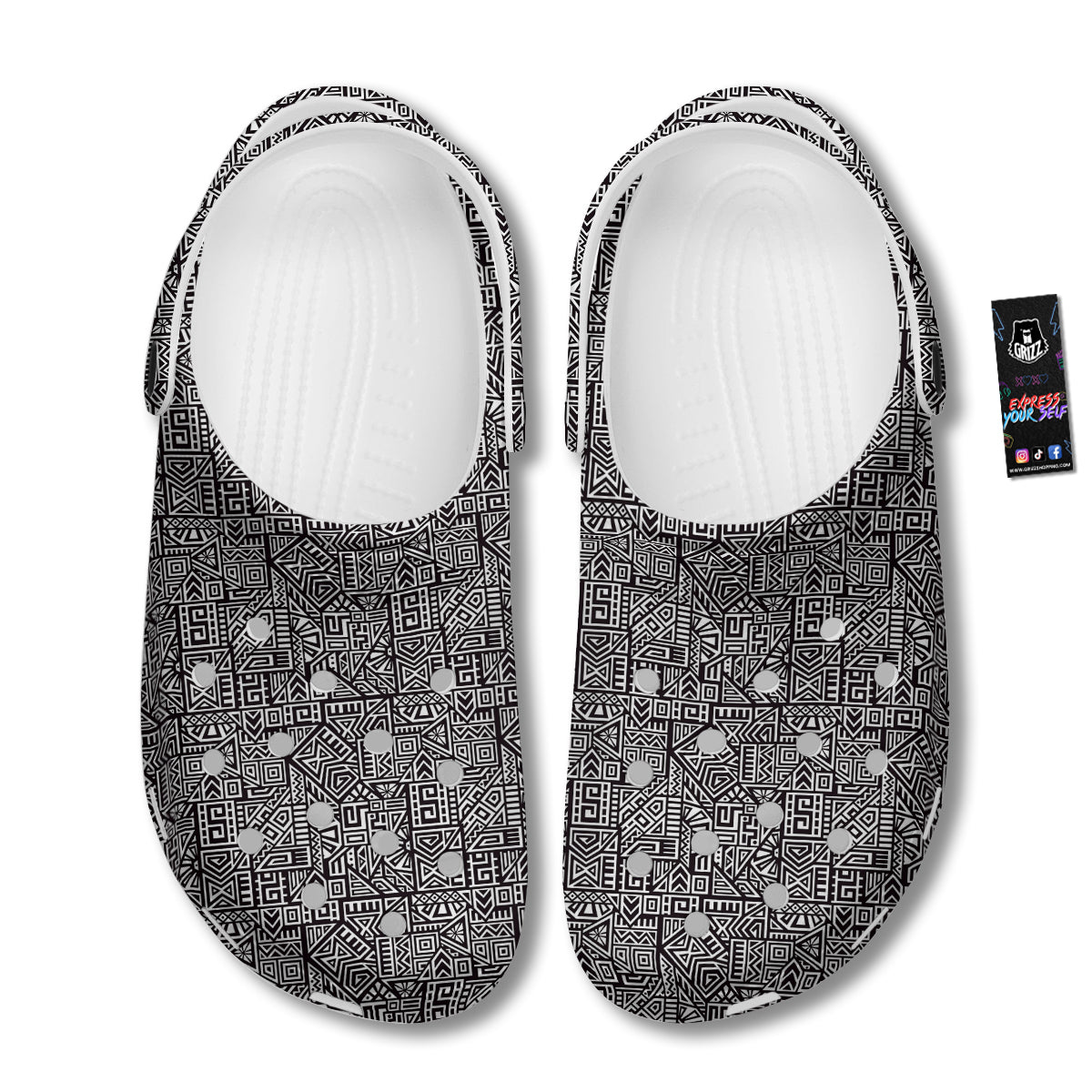 Tribal Ancient Aztec Print Pattern Clog-grizzshop