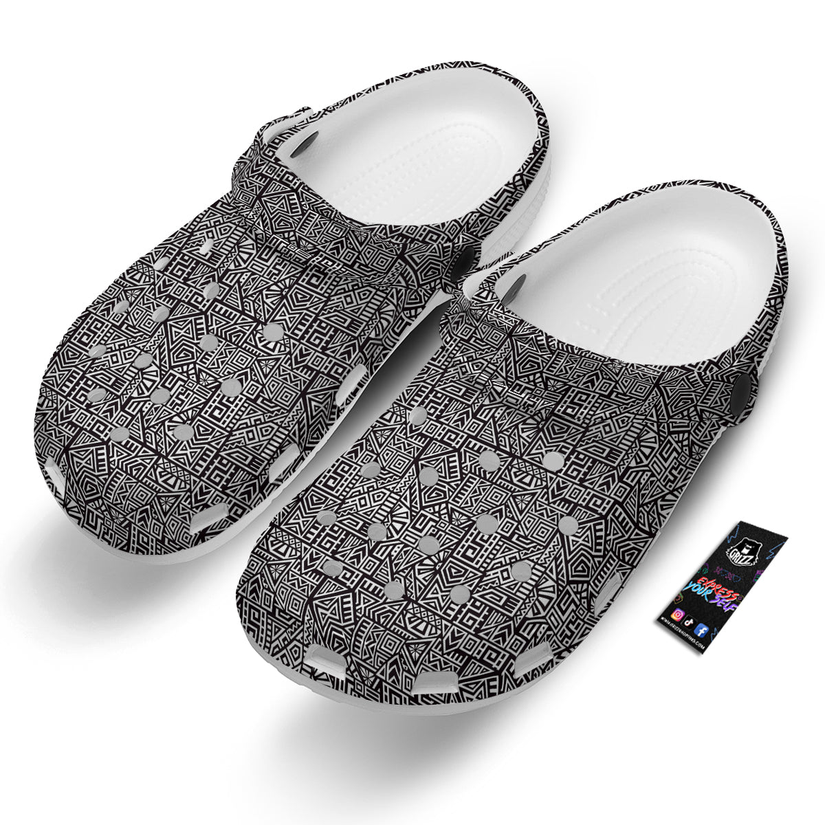 Tribal Ancient Aztec Print Pattern Clog-grizzshop