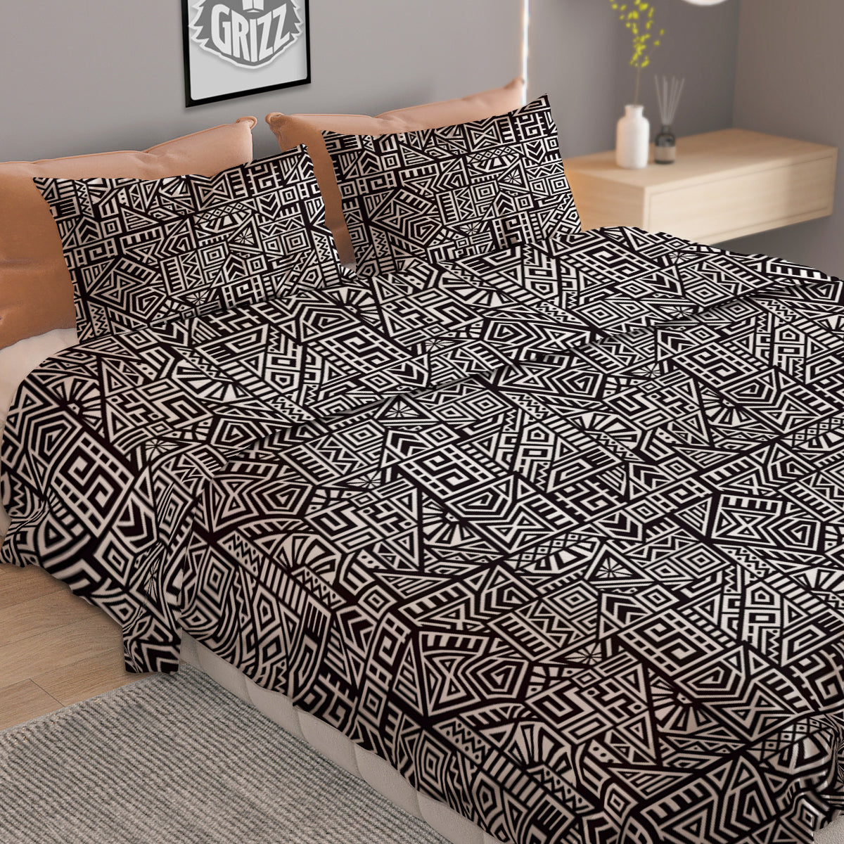 Tribal Ancient Aztec Print Pattern Duvet Cover Bedding Set