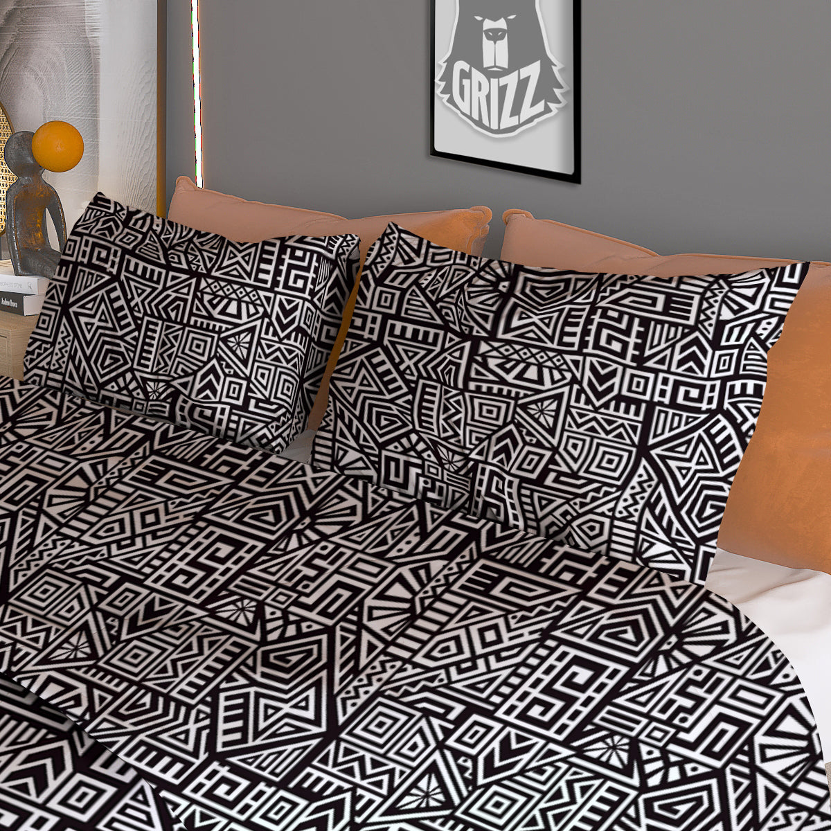 Tribal Ancient Aztec Print Pattern Duvet Cover Bedding Set