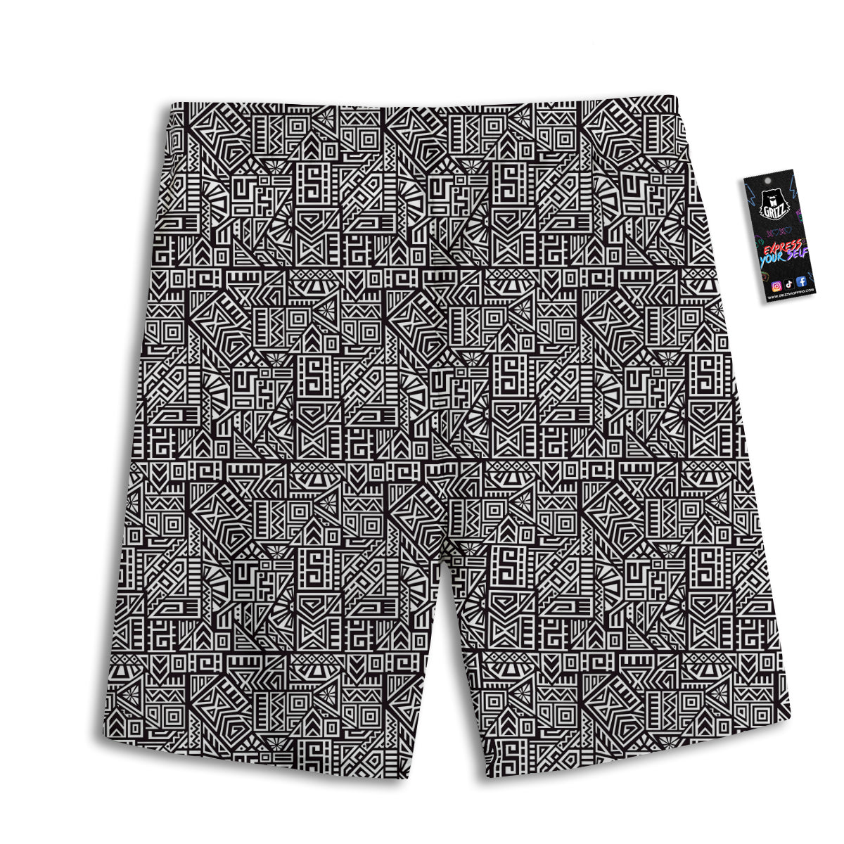 Tribal Ancient Aztec Print Pattern Men's Athletic Shorts