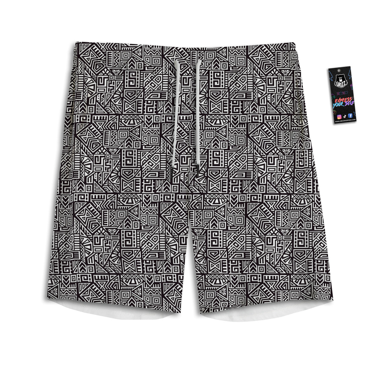 Tribal Ancient Aztec Print Pattern Men's Athletic Shorts