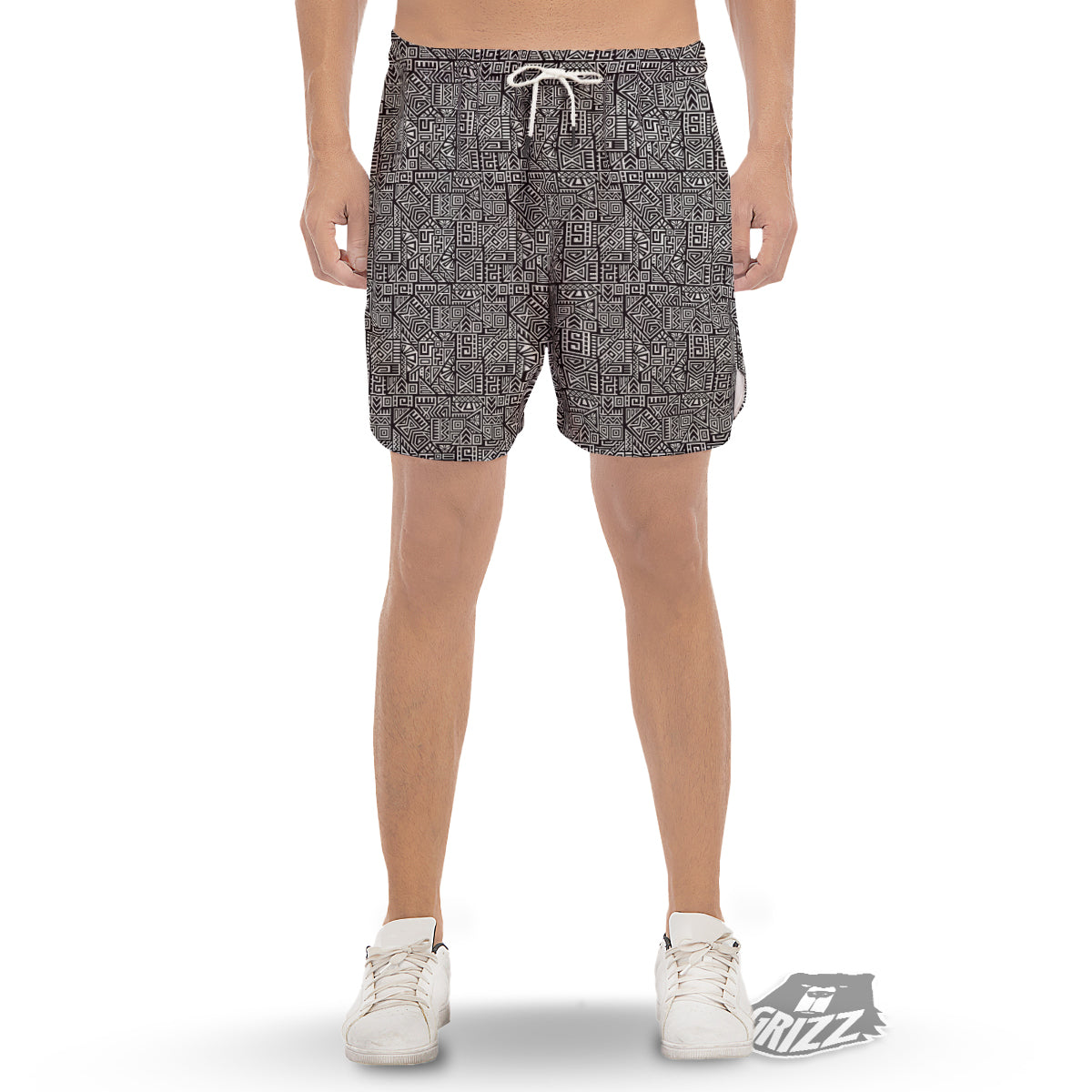 Tribal Ancient Aztec Print Pattern Men's Gym Shorts-grizzshop