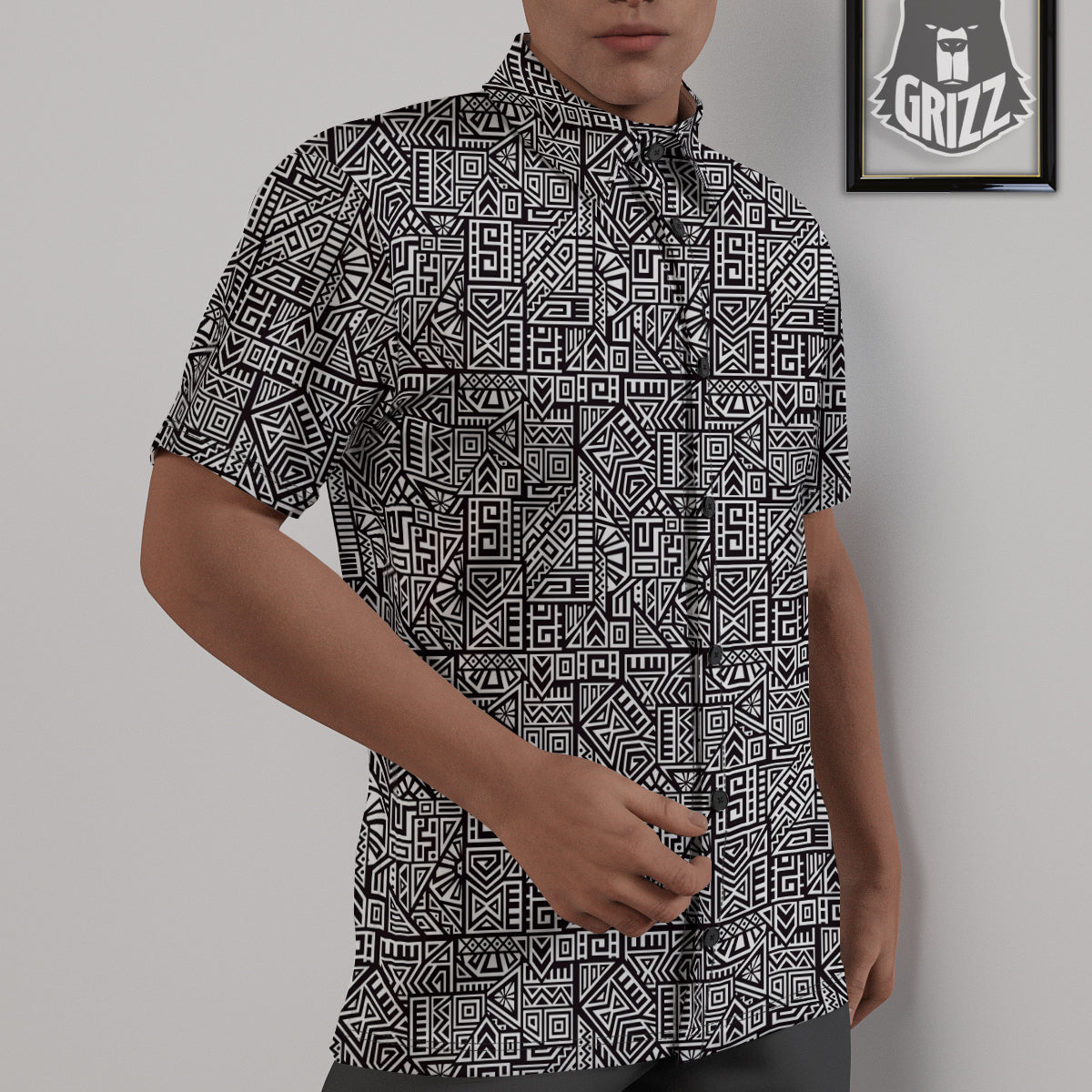Tribal Ancient Aztec Print Pattern Untucked Shirts-grizzshop