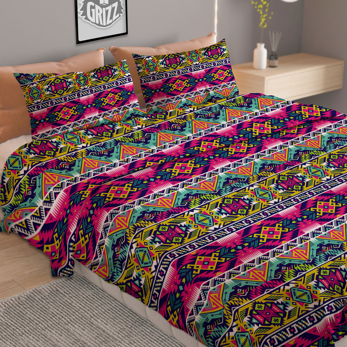 Thai Ethnic Print Pattern Duvet Cover Bedding Set