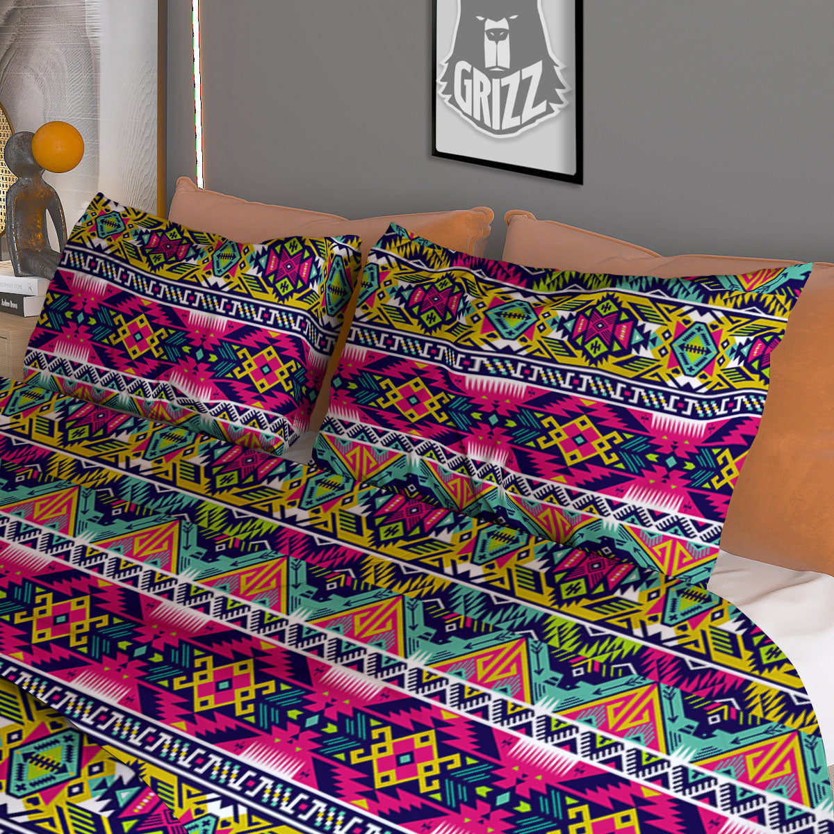 Thai Ethnic Print Pattern Duvet Cover Bedding Set