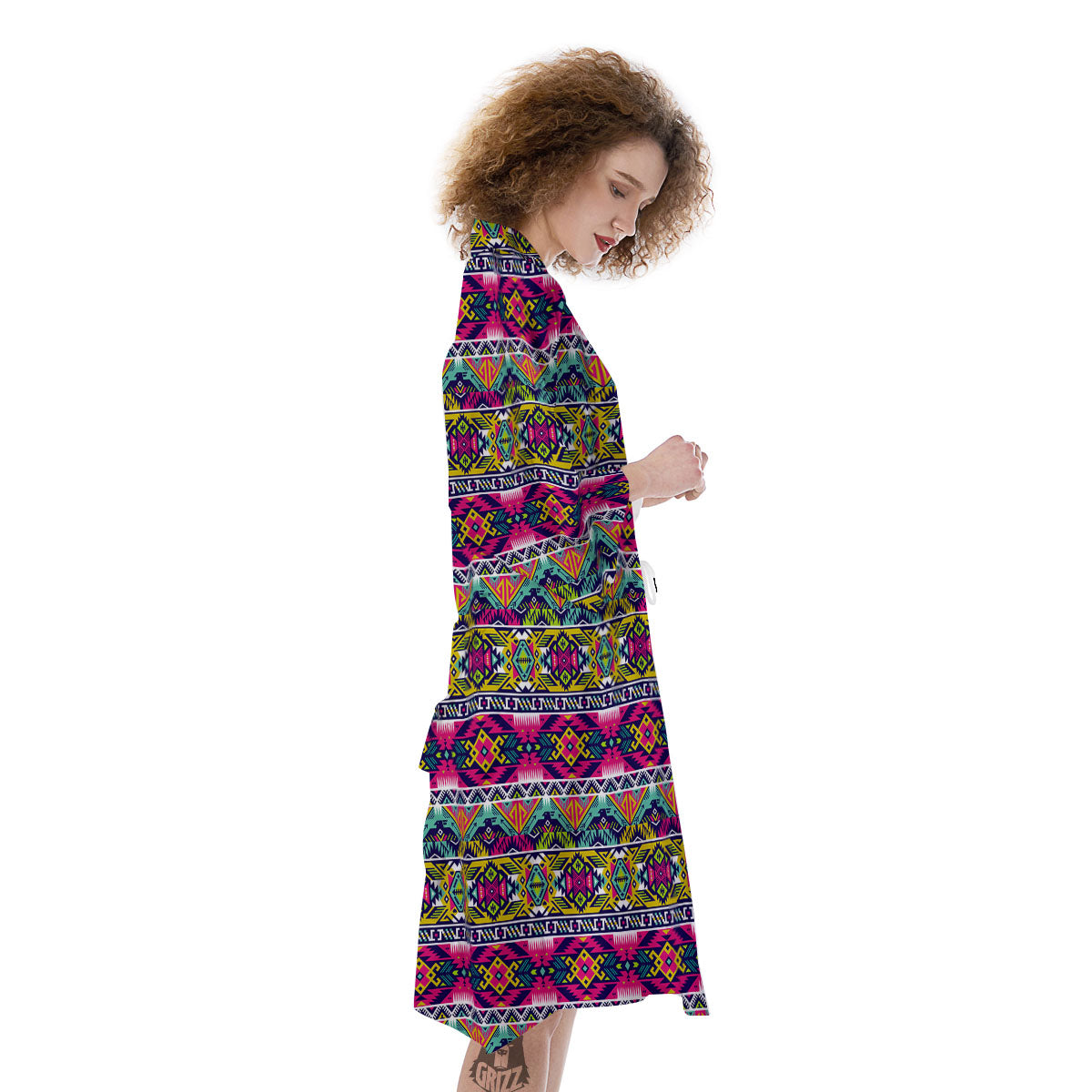 Tribal Aztec Colorful Print Pattern Kimono-grizzshop