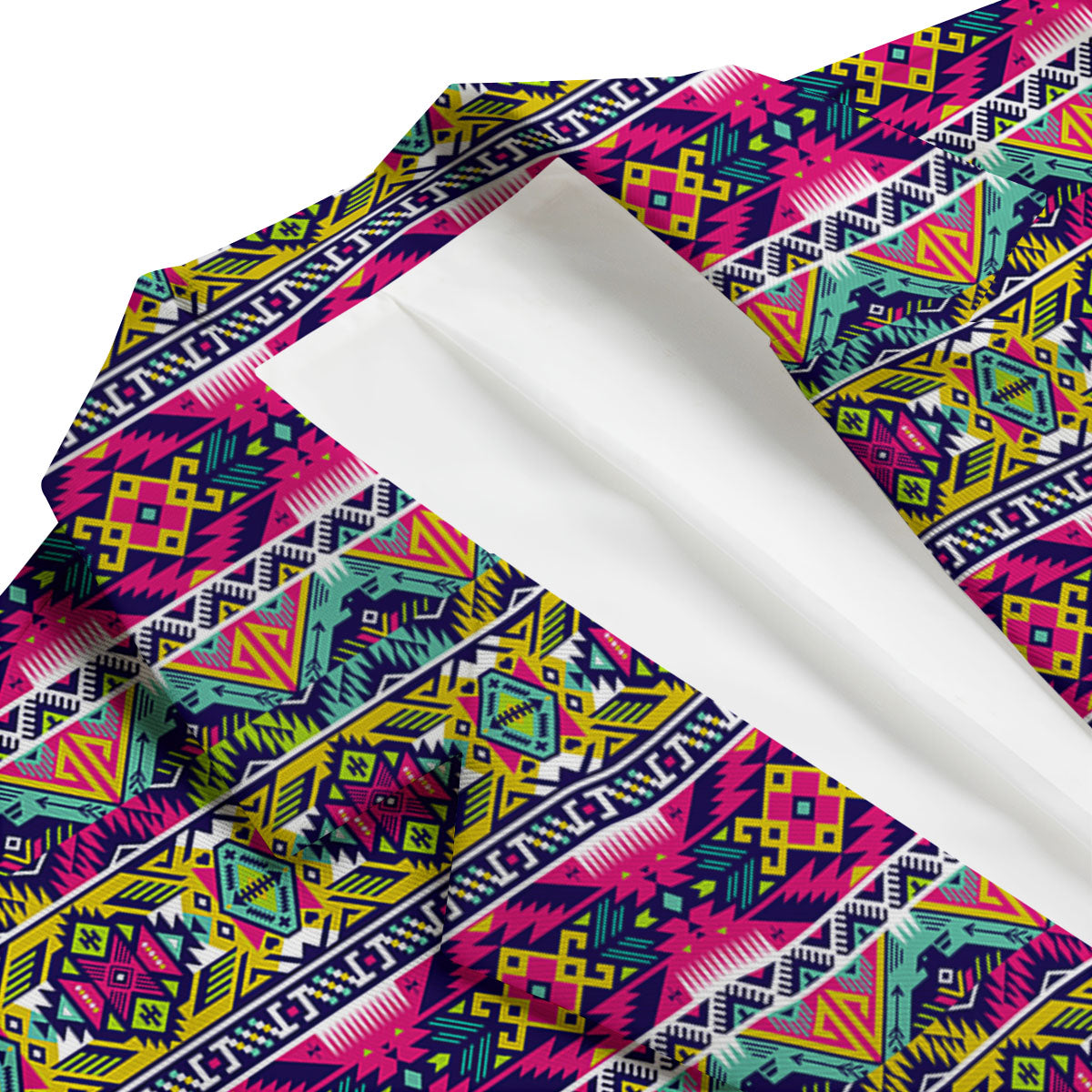 Tribal Aztec Colorful Print Pattern Men's Blazer-grizzshop