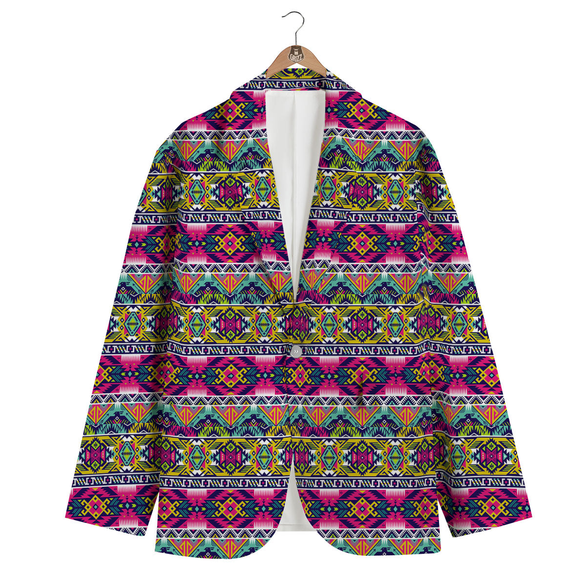 Tribal Aztec Colorful Print Pattern Men's Blazer-grizzshop