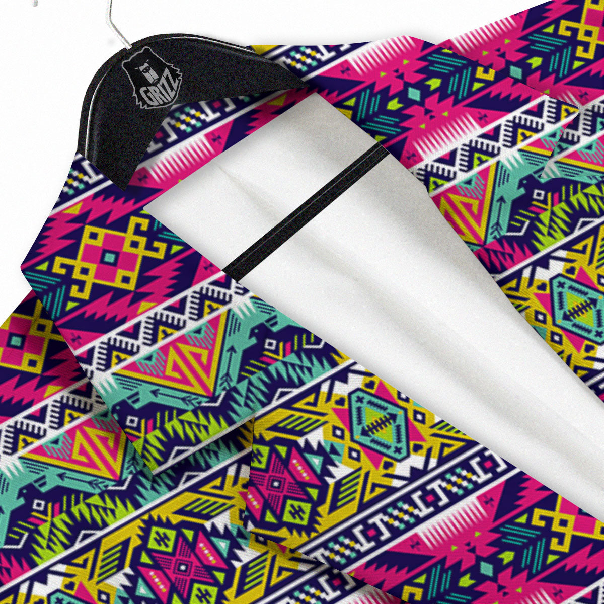 Tribal Aztec Colorful Print Pattern Men's Sport Coat-grizzshop