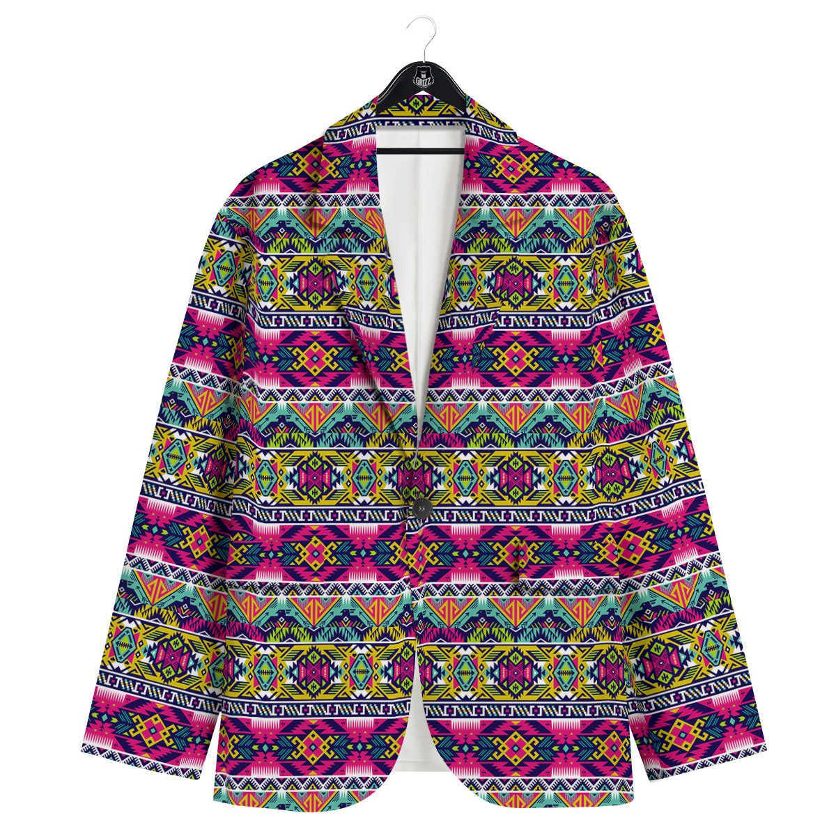 Tribal Aztec Colorful Print Pattern Men's Sport Coat-grizzshop