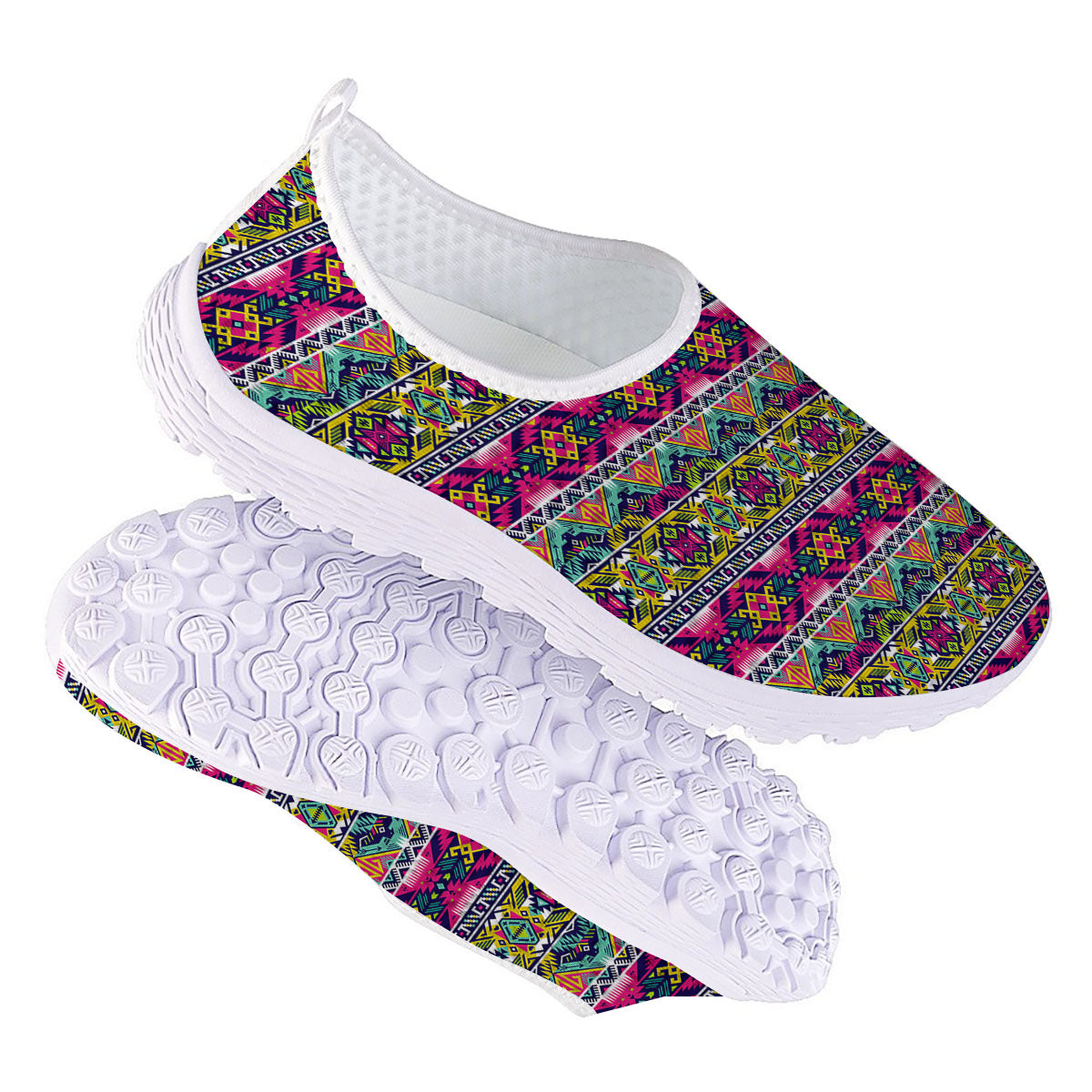 Tribal Aztec Colorful Print Pattern Nurse Shoes-grizzshop