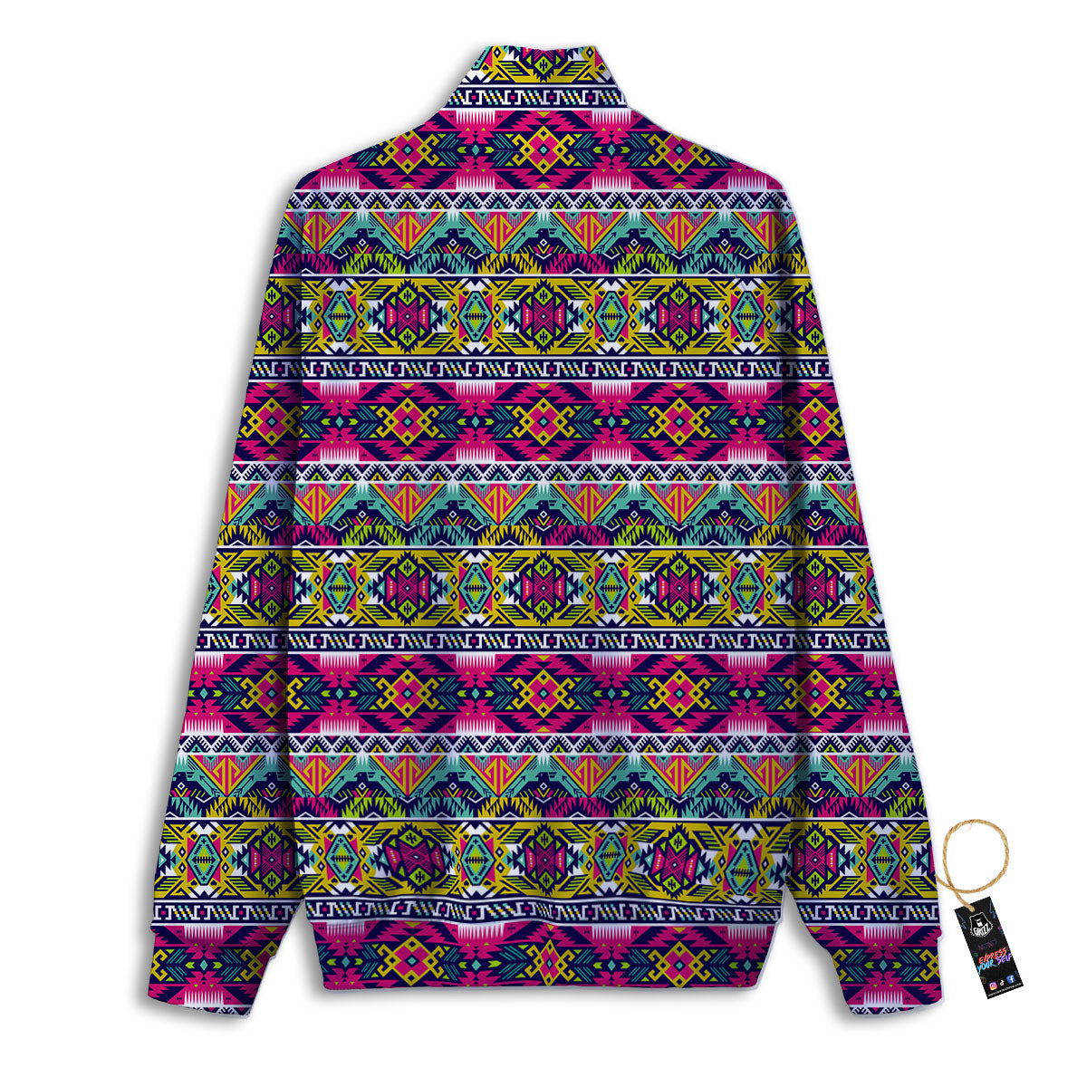 Tribal Aztec Colorful Print Pattern Track Jacket-grizzshop