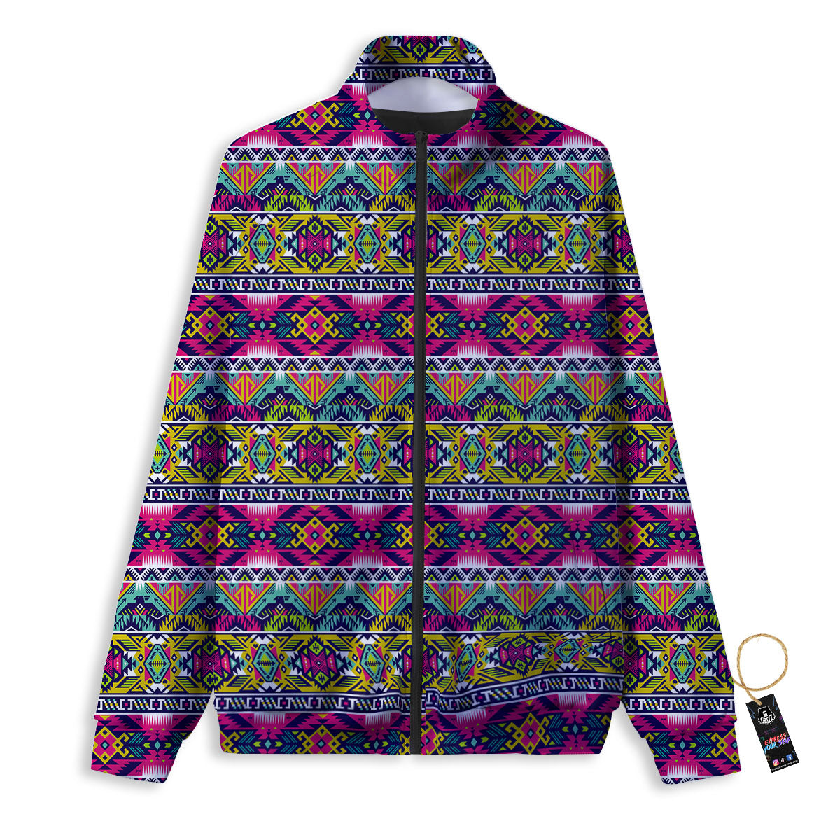 Tribal Aztec Colorful Print Pattern Track Jacket-grizzshop