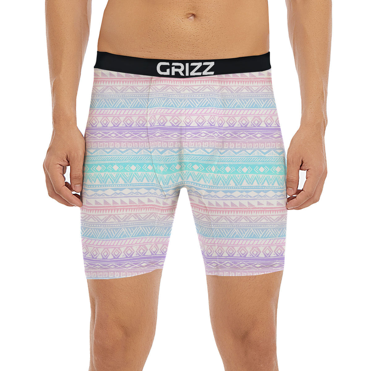 Tribal Aztec Pastel Print Pattern Boxer Briefs-grizzshop