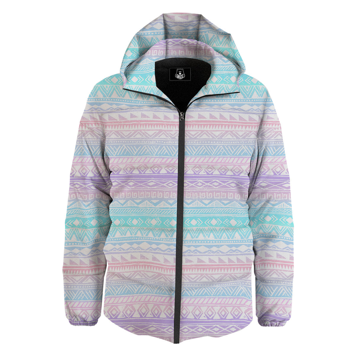 Tribal Aztec Pastel Print Pattern Down Jacket-grizzshop