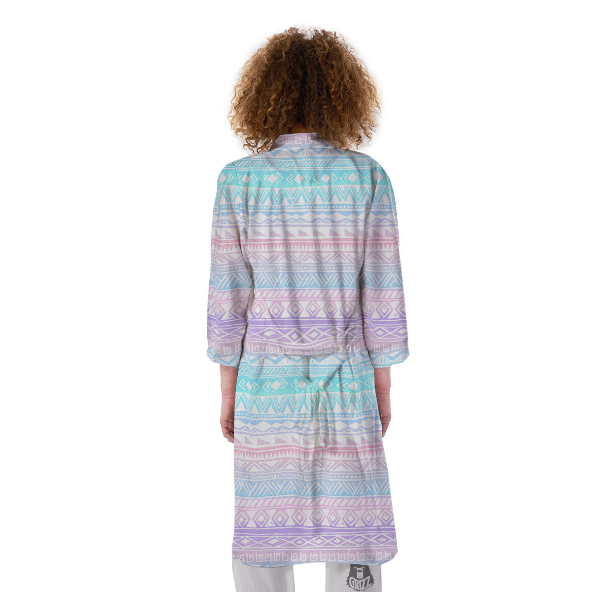 Tribal Aztec Pastel Print Pattern Kimono-grizzshop