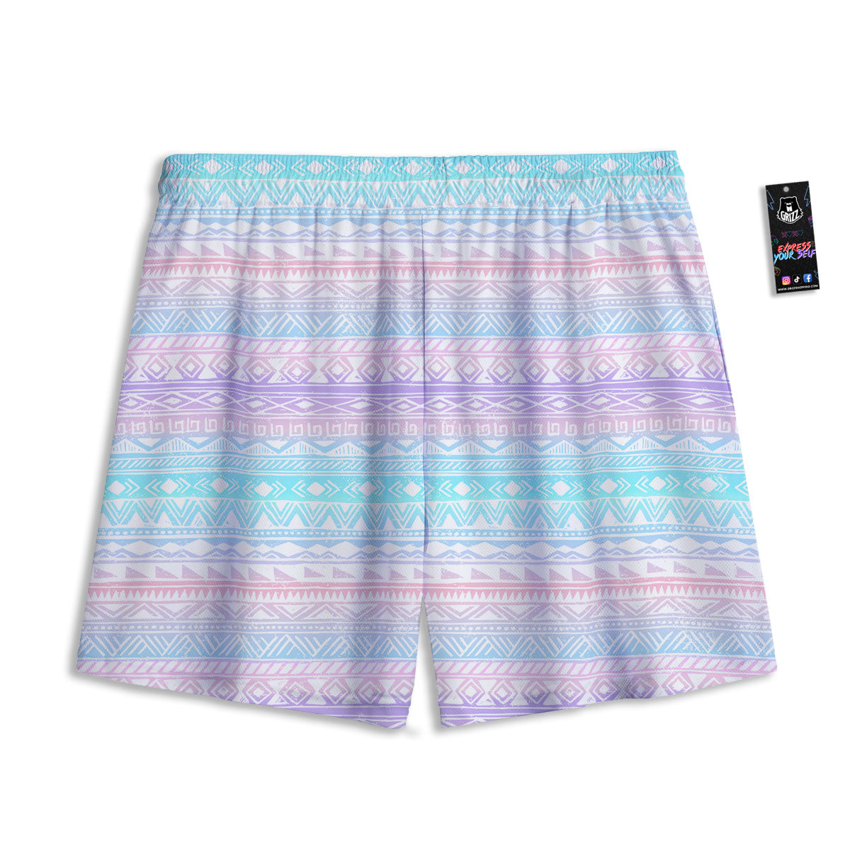 Tribal Aztec Pastel Print Pattern Mesh Shorts