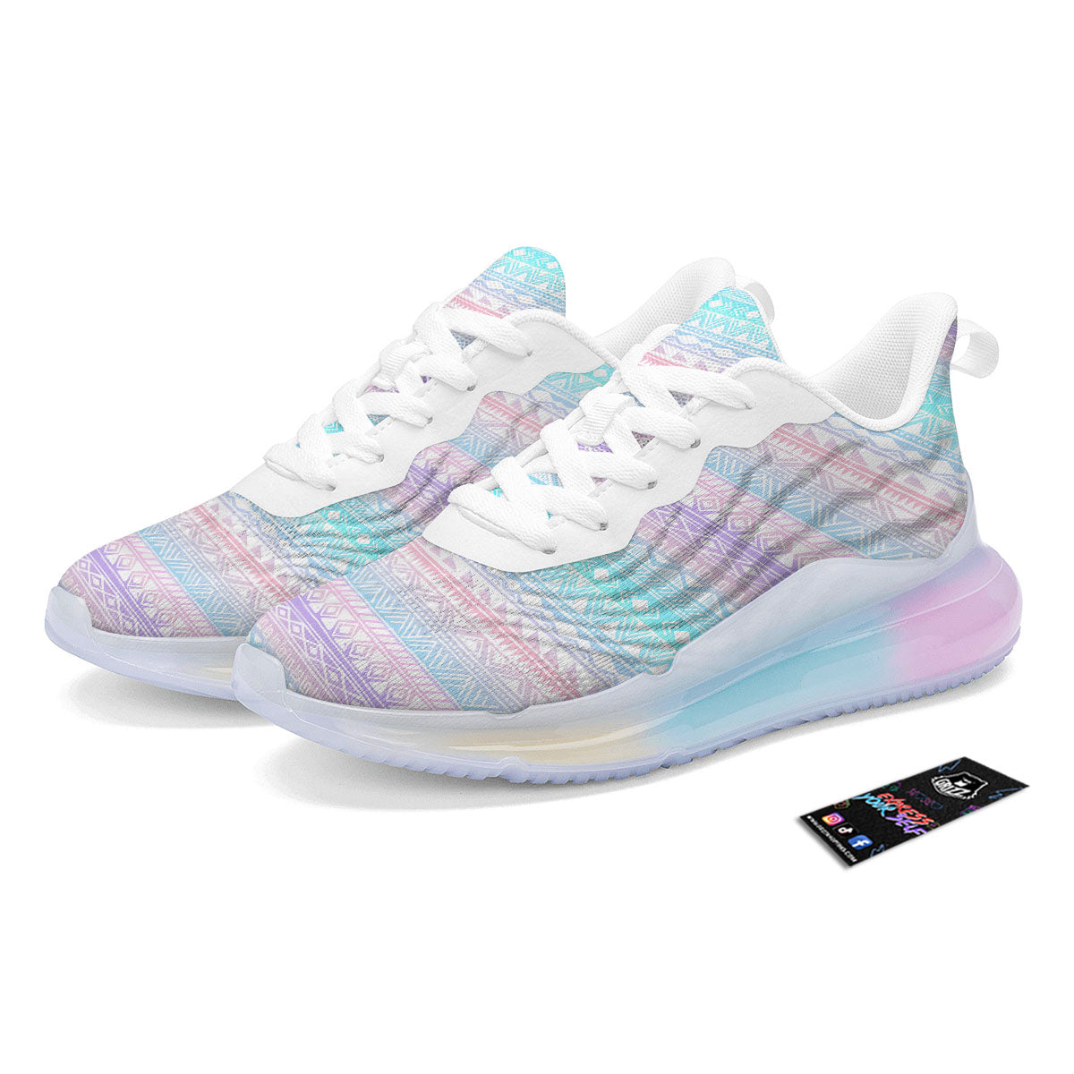 Tribal Aztec Pastel Print Pattern Running Sneakers-grizzshop