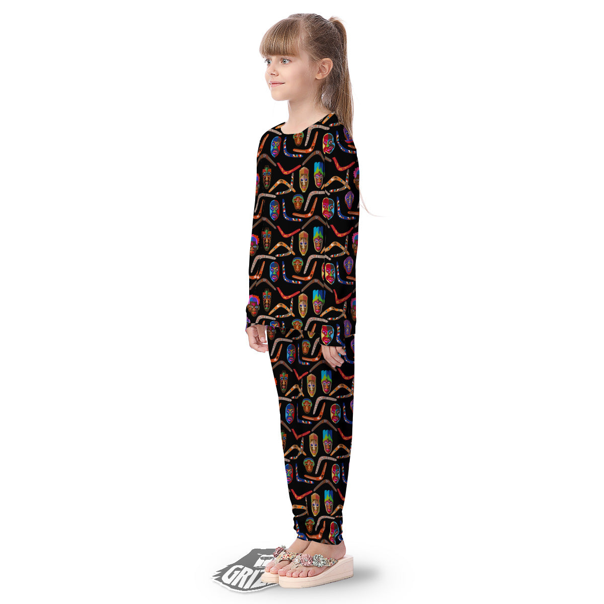 Tribal Boomerangs Print Pattern Kid's Pajamas-grizzshop