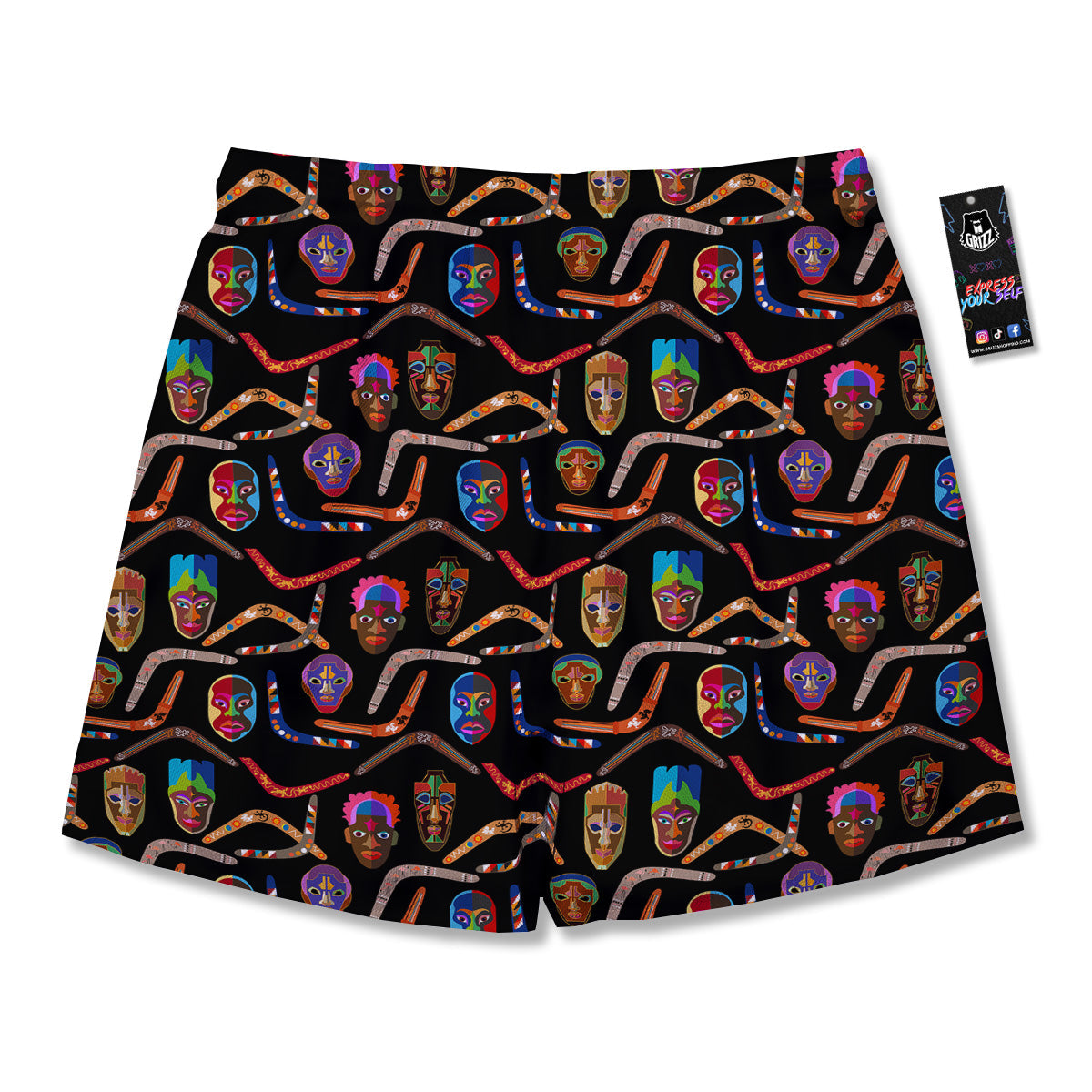 Tribal Boomerangs Print Pattern Men's Running Shorts-grizzshop