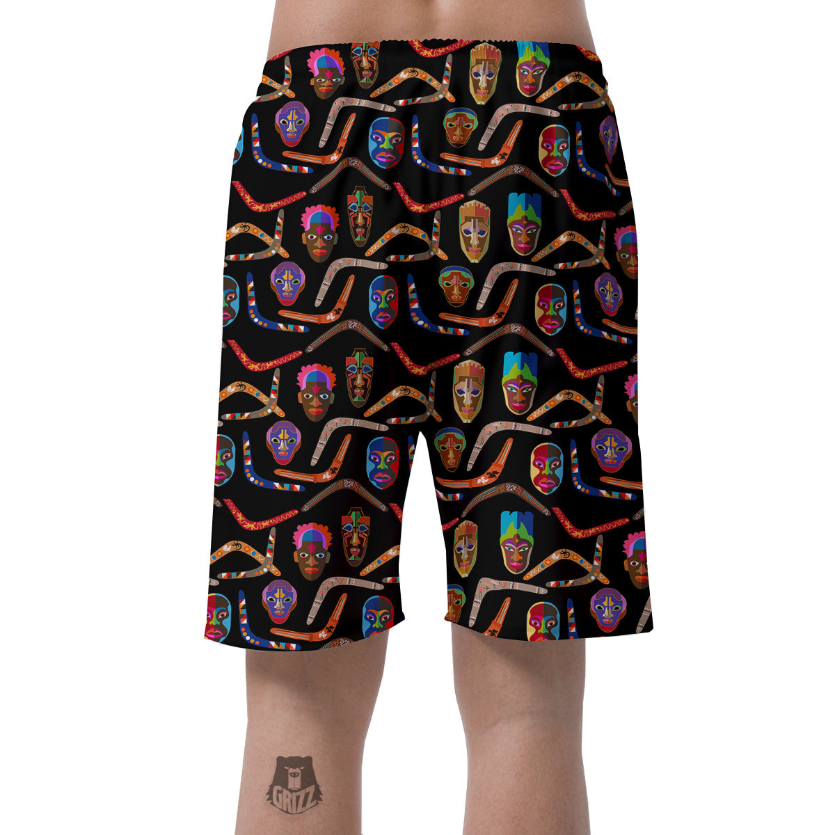 Tribal Boomerangs Print Pattern Men's Shorts-grizzshop
