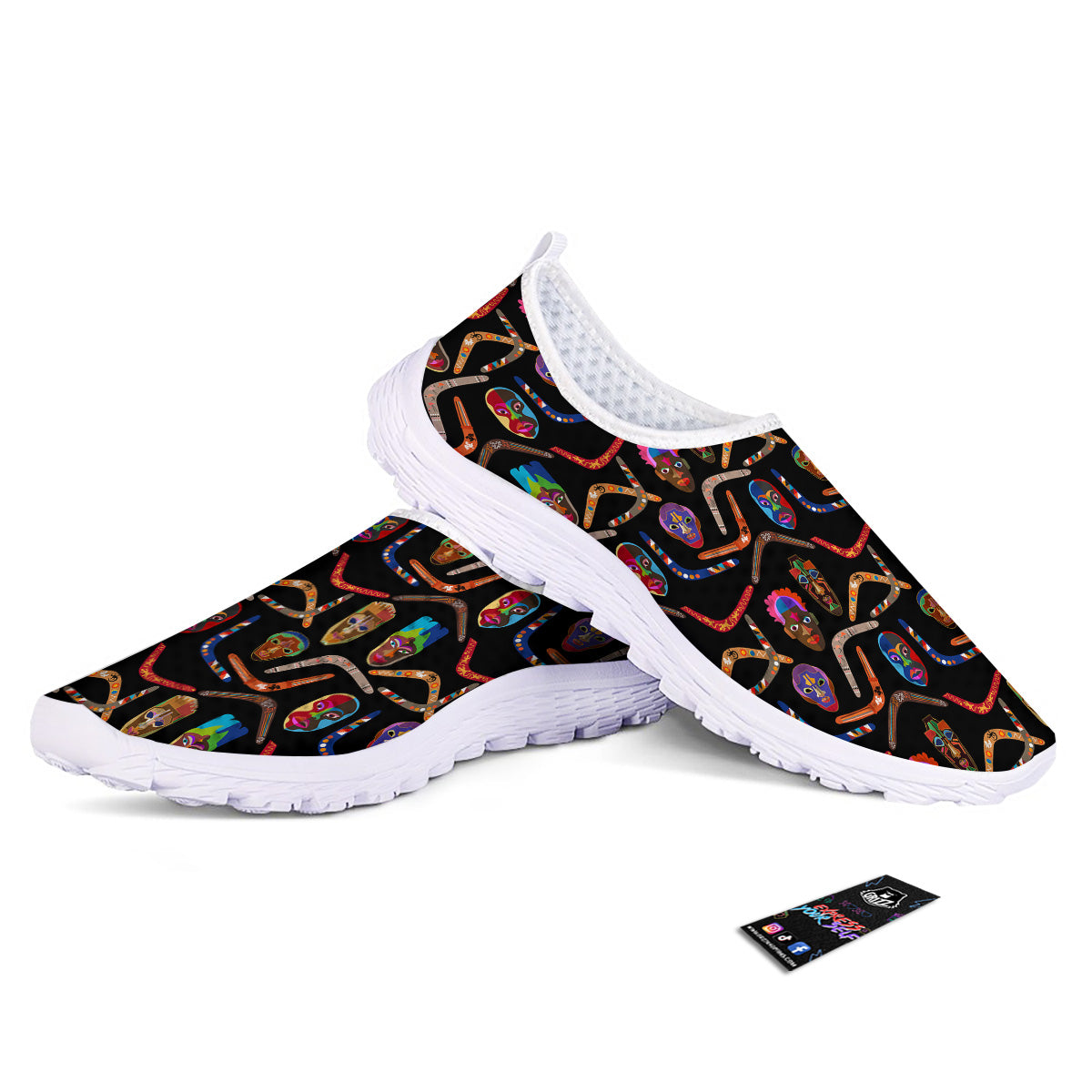 Tribal Boomerangs Print Pattern Nurse Shoes-grizzshop