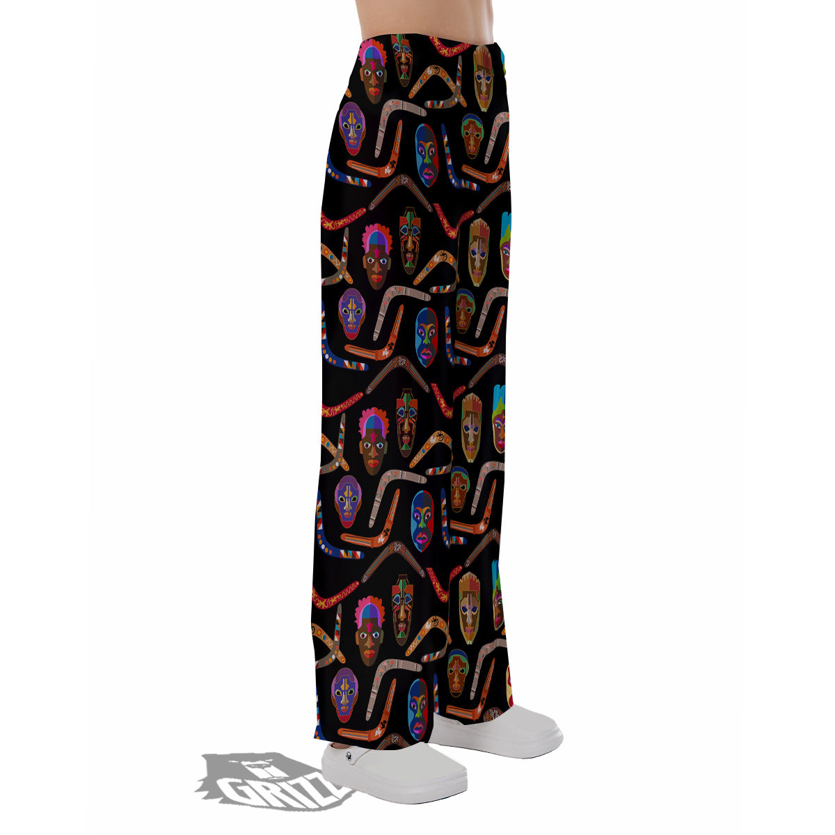Tribal Boomerangs Print Pattern Pajama Pants-grizzshop