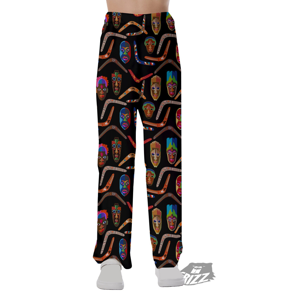 Tribal Boomerangs Print Pattern Pajama Pants-grizzshop