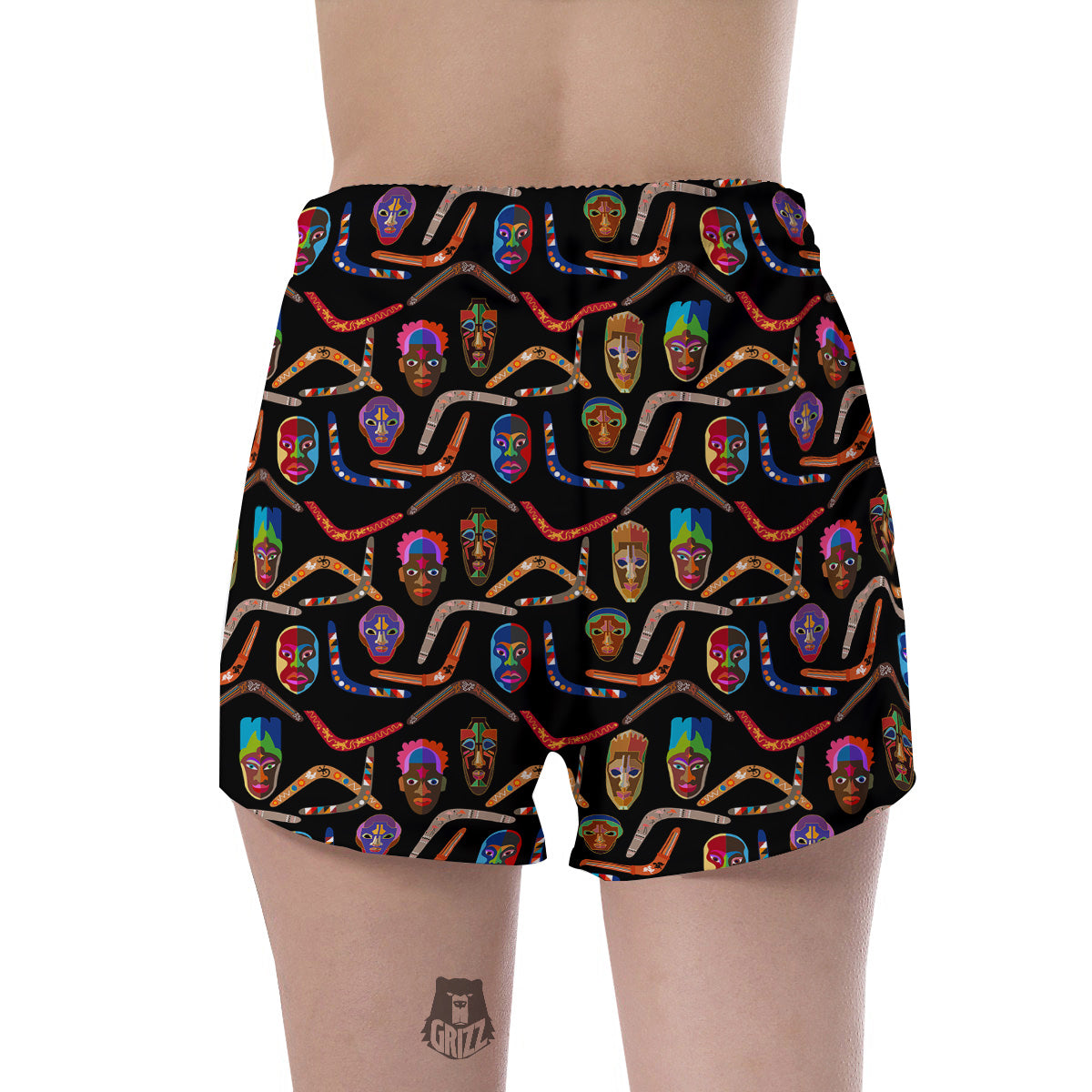 Tribal Boomerangs Print Pattern Women's Shorts-grizzshop