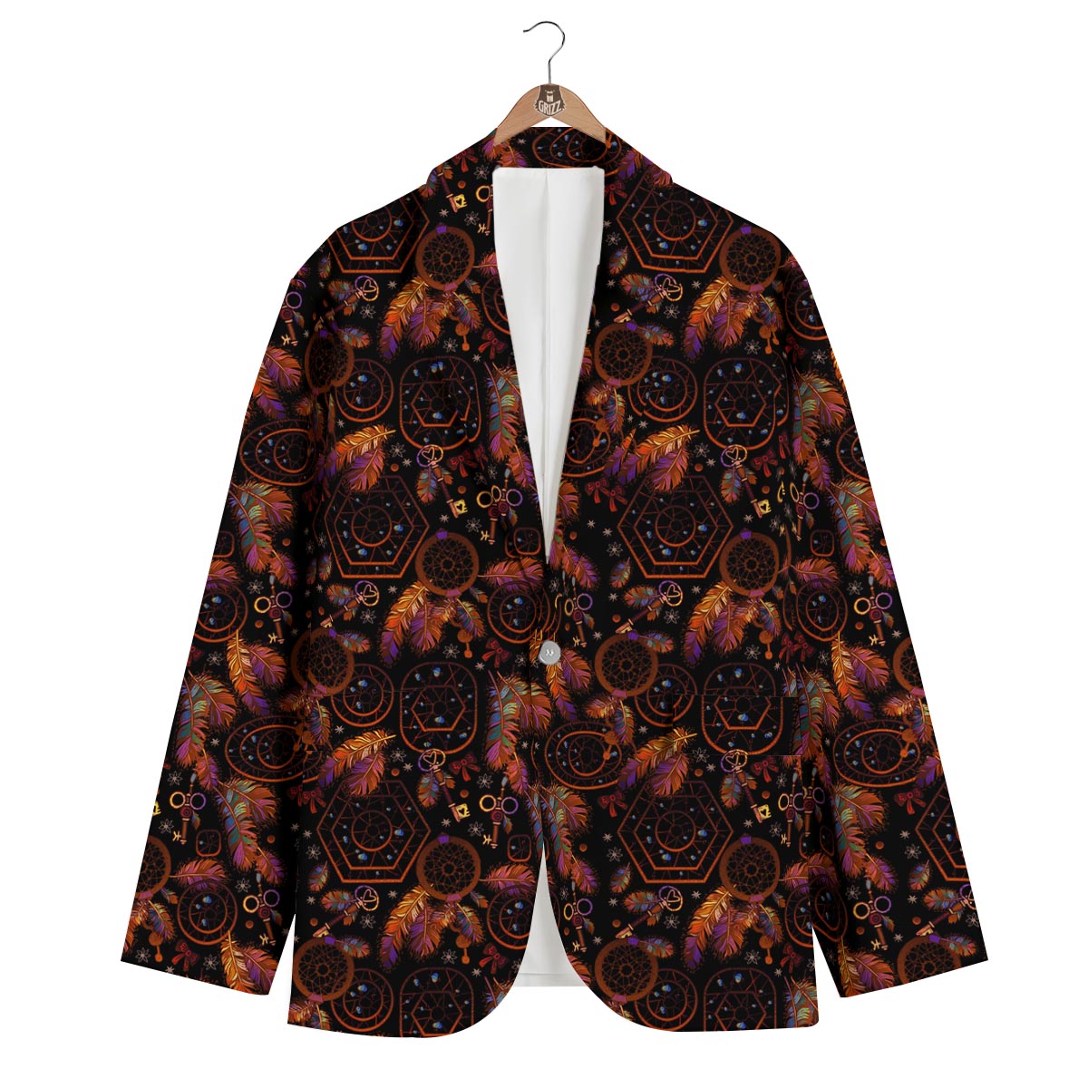 Tribal Dream Catcher Feather Men's Blazer-grizzshop