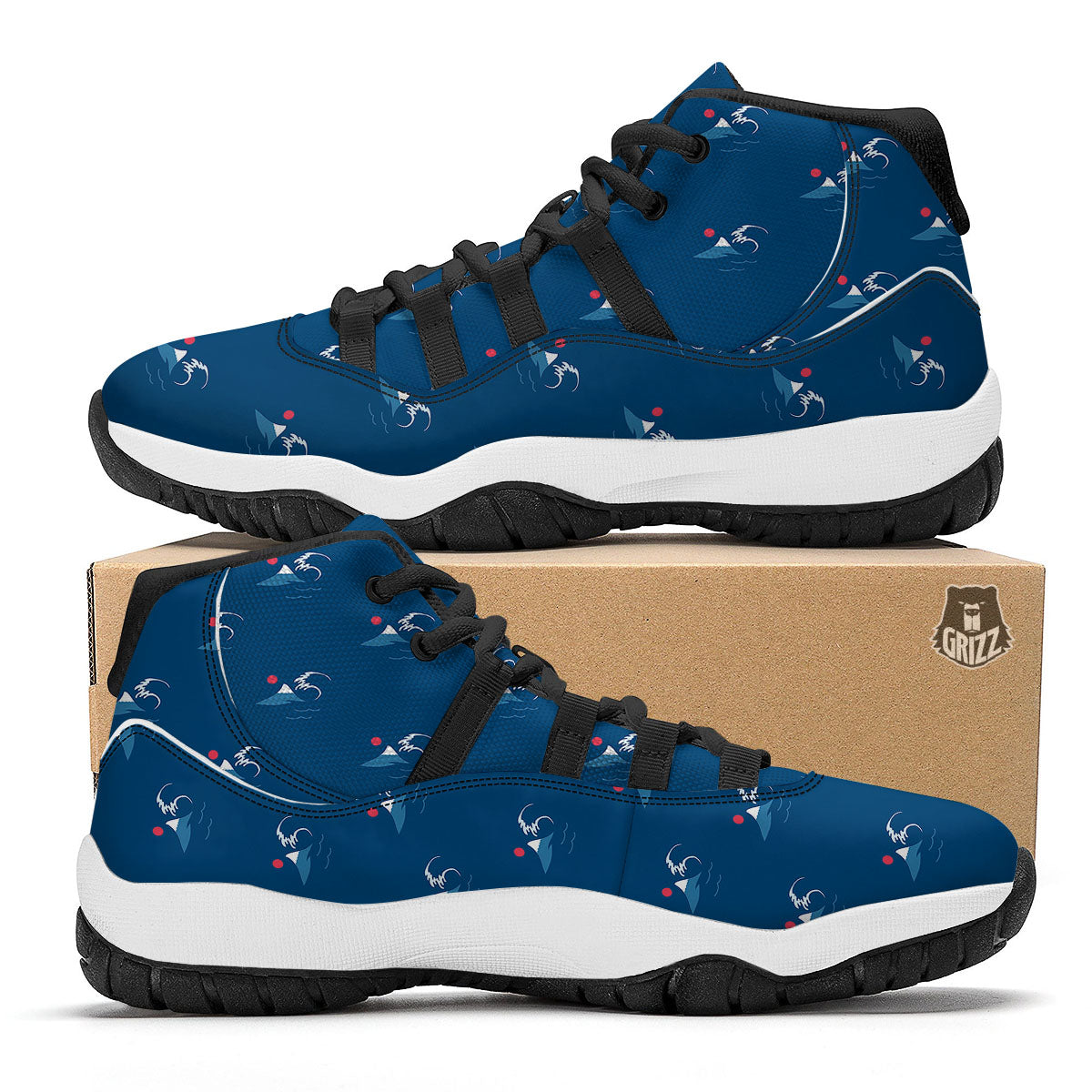 Tribal Egyptian Print Pattern Black Bball Shoes-grizzshop