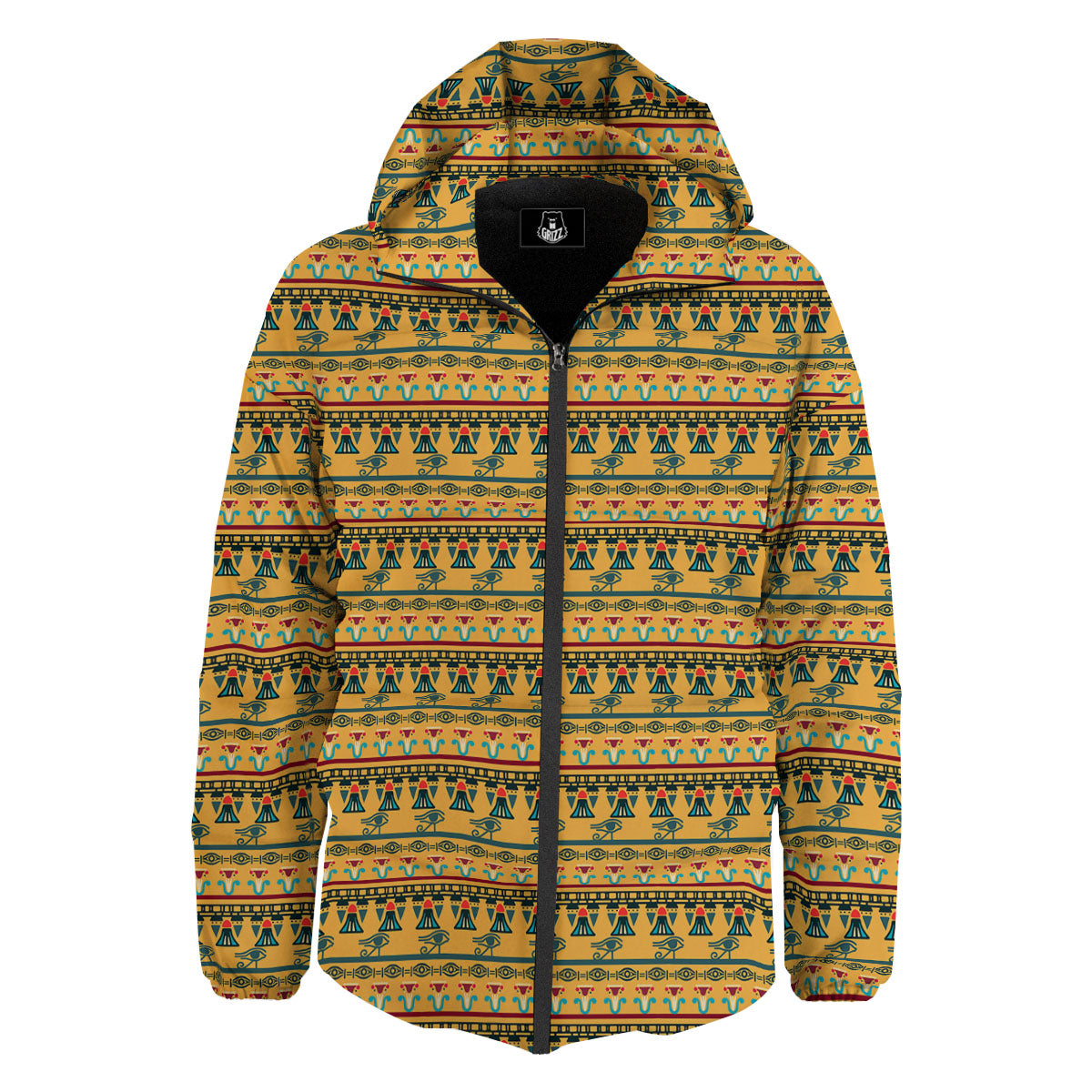 Tribal Egyptian Print Pattern Down Jacket-grizzshop