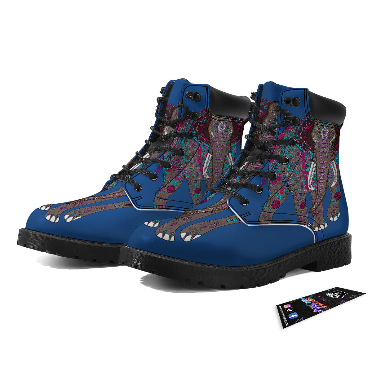 Tribal Elephant Indian Cute Print Boots-grizzshop