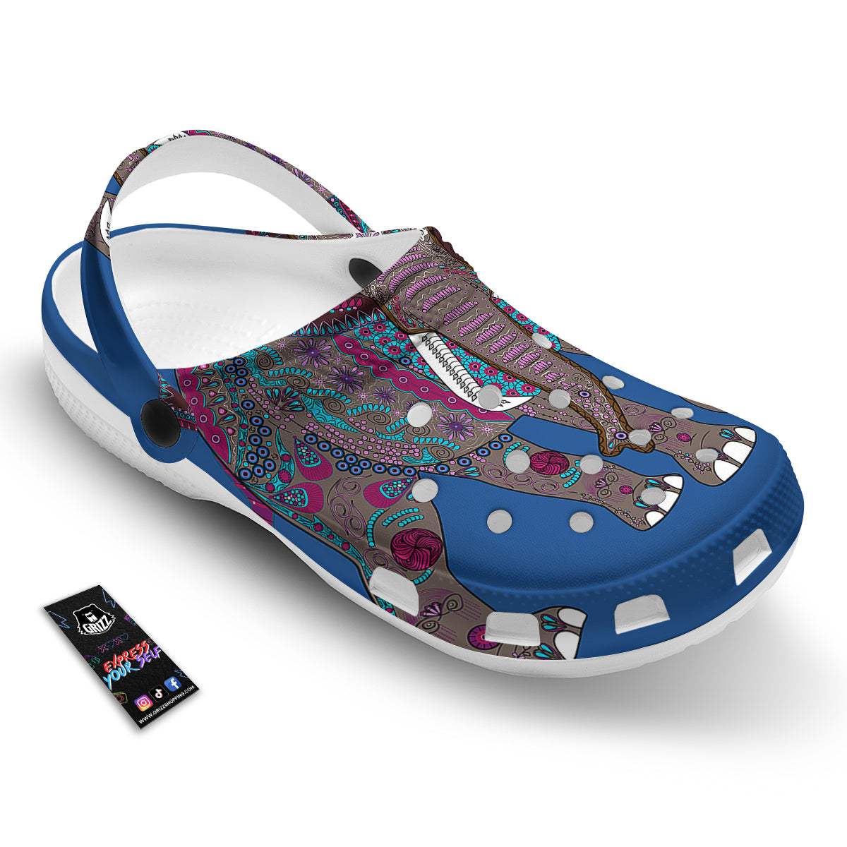 Tribal Elephant Indian Cute Print Clog-grizzshop