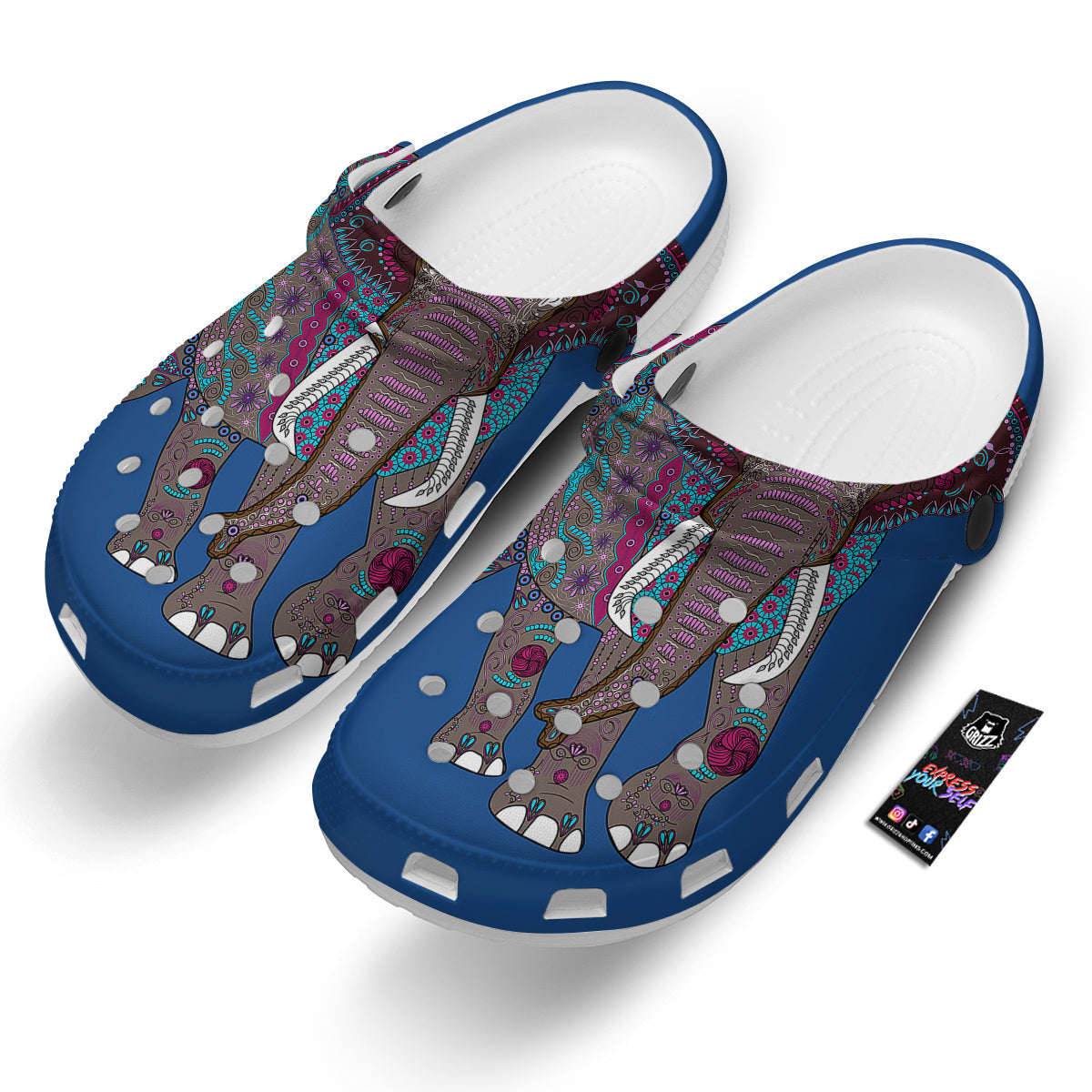 Tribal Elephant Indian Cute Print Clog-grizzshop