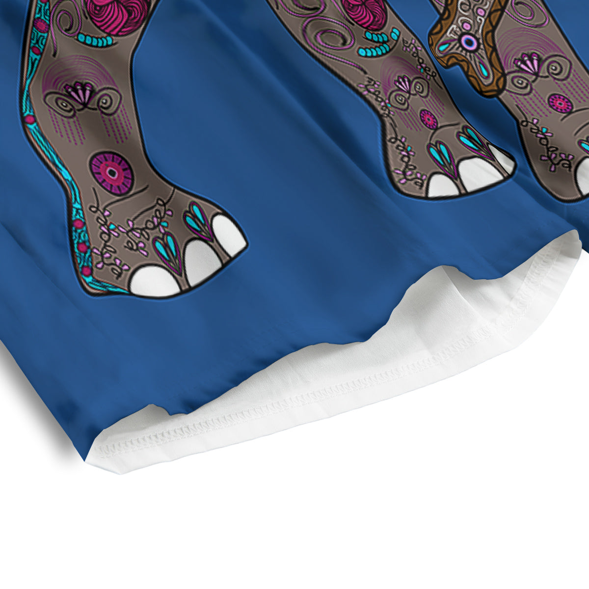 Tropical Neon Hibiscus Print Pattern Men's Athletic Shorts