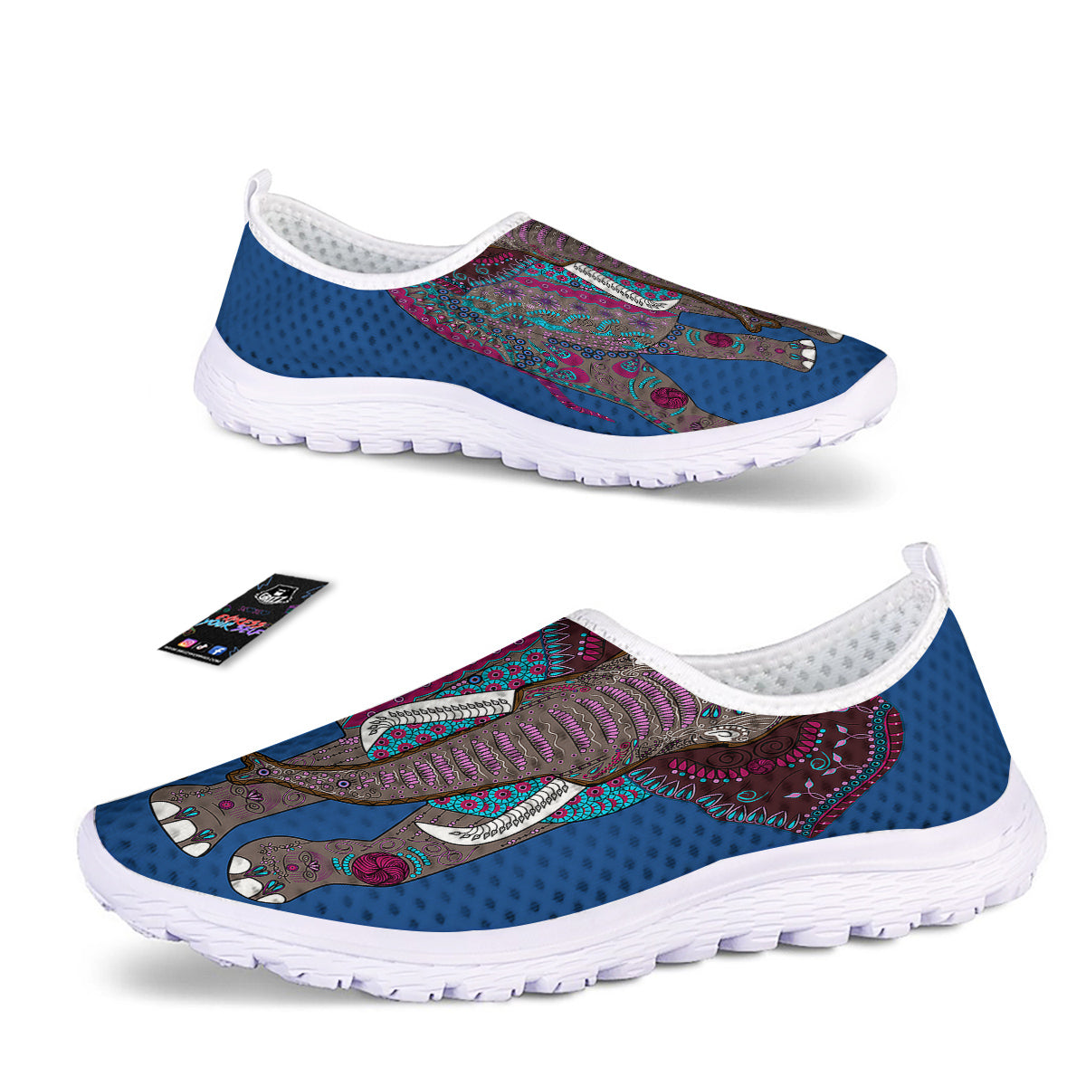 Tribal Elephant Indian Cute Print Nurse Shoes-grizzshop