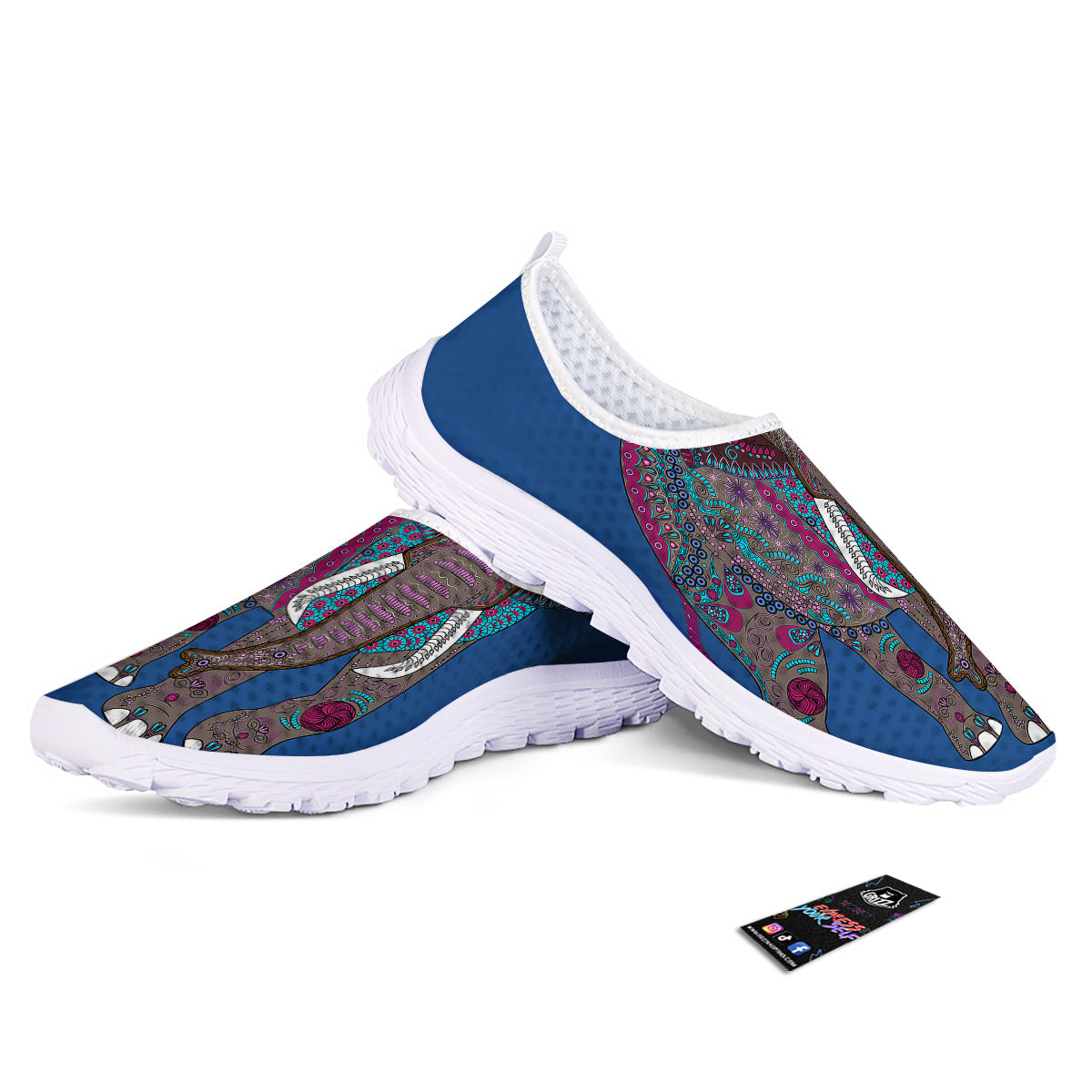 Tribal Elephant Indian Cute Print Nurse Shoes-grizzshop