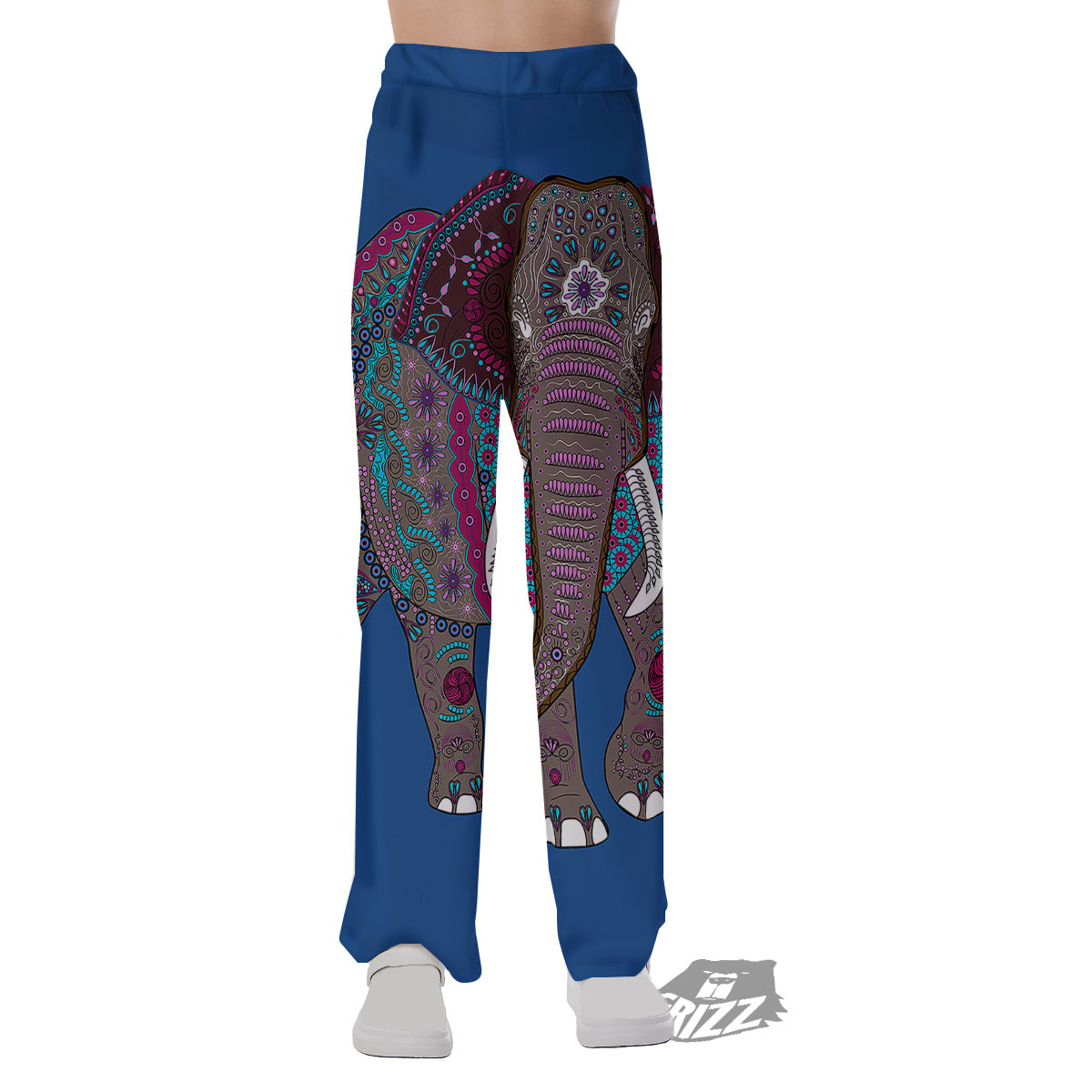 Tribal Elephant Indian Cute Print Pajama Pants-grizzshop