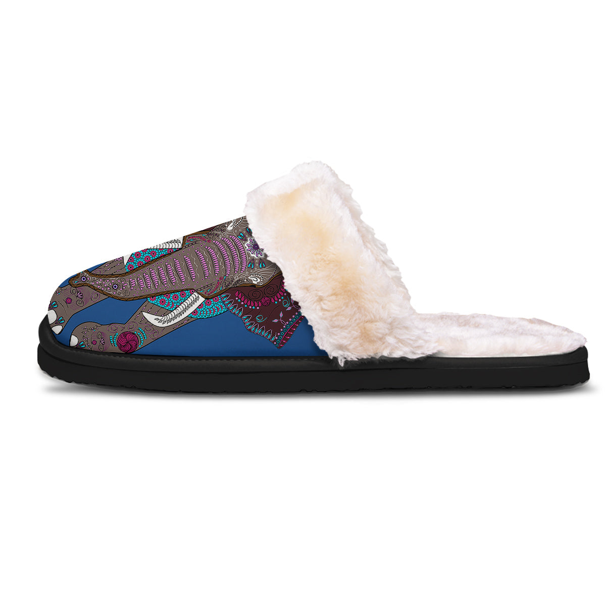Tribal Elephant Indian Cute Print Slippers-grizzshop