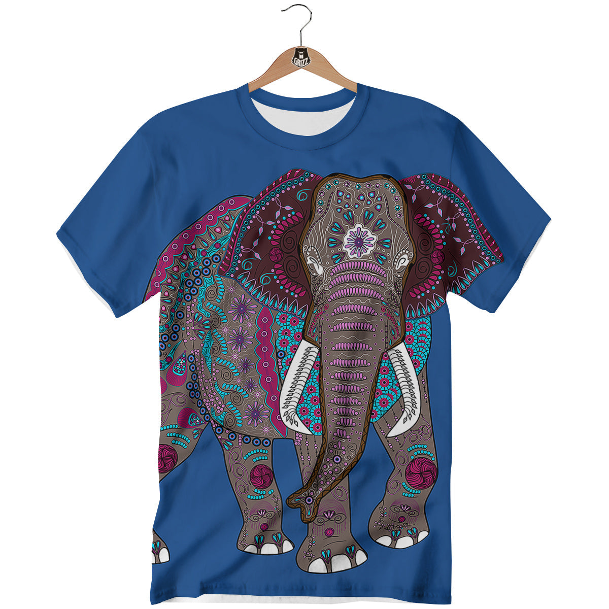 Tribal Elephant Indian Cute Print T-Shirt-grizzshop