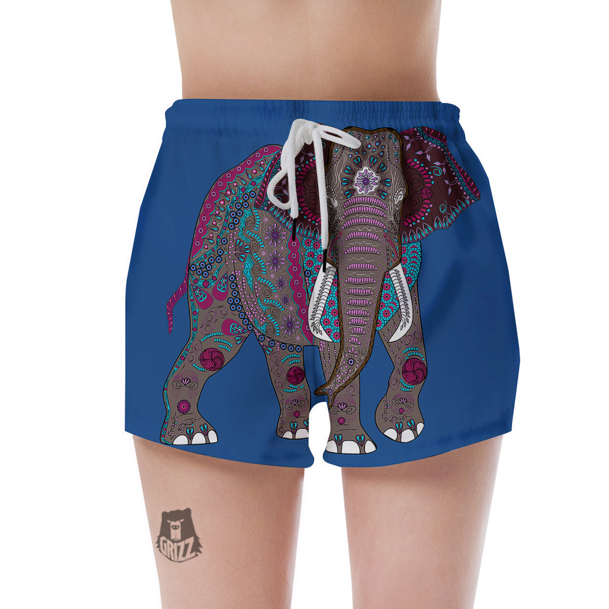Tribal Elephant Indian Cute Print Women's Shorts-grizzshop