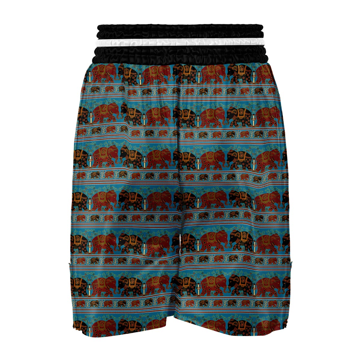 Tribal Elephant Print Boxing Shorts-grizzshop