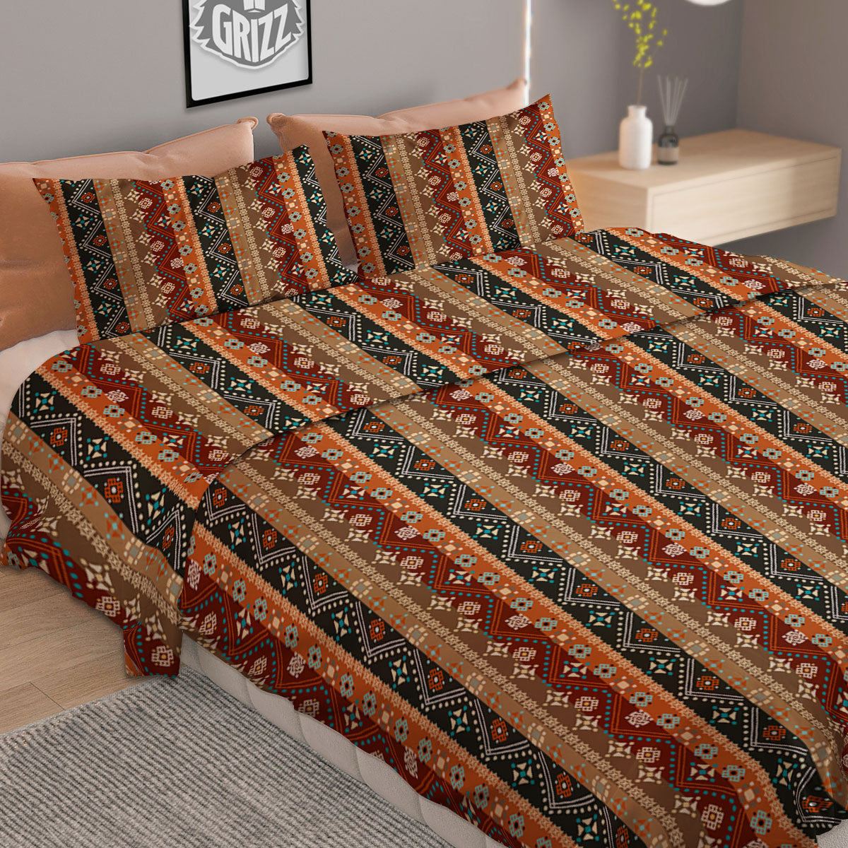 Tribal Ethnic Boho Print Pattern Duvet Cover Bedding Set