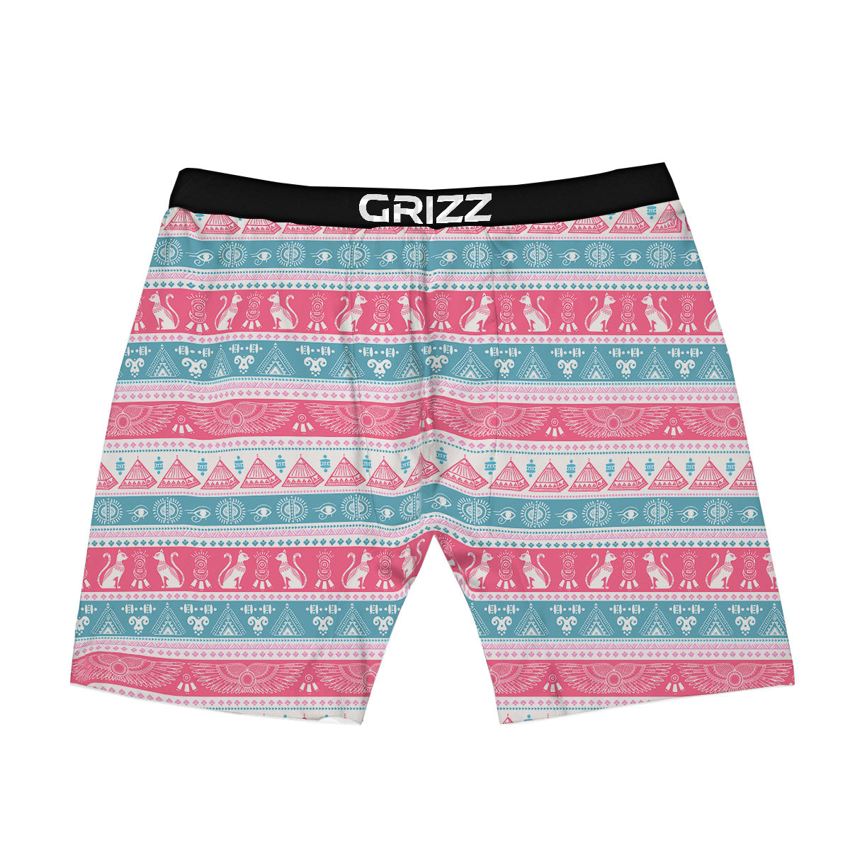 Tribal Ethnic Pink Blue Egypt Print Pattern Boxer Briefs-grizzshop