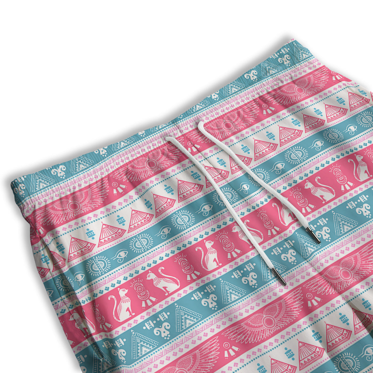 Tribal Ethnic Pink Blue Egypt Print Pattern Men's Athletic Shorts